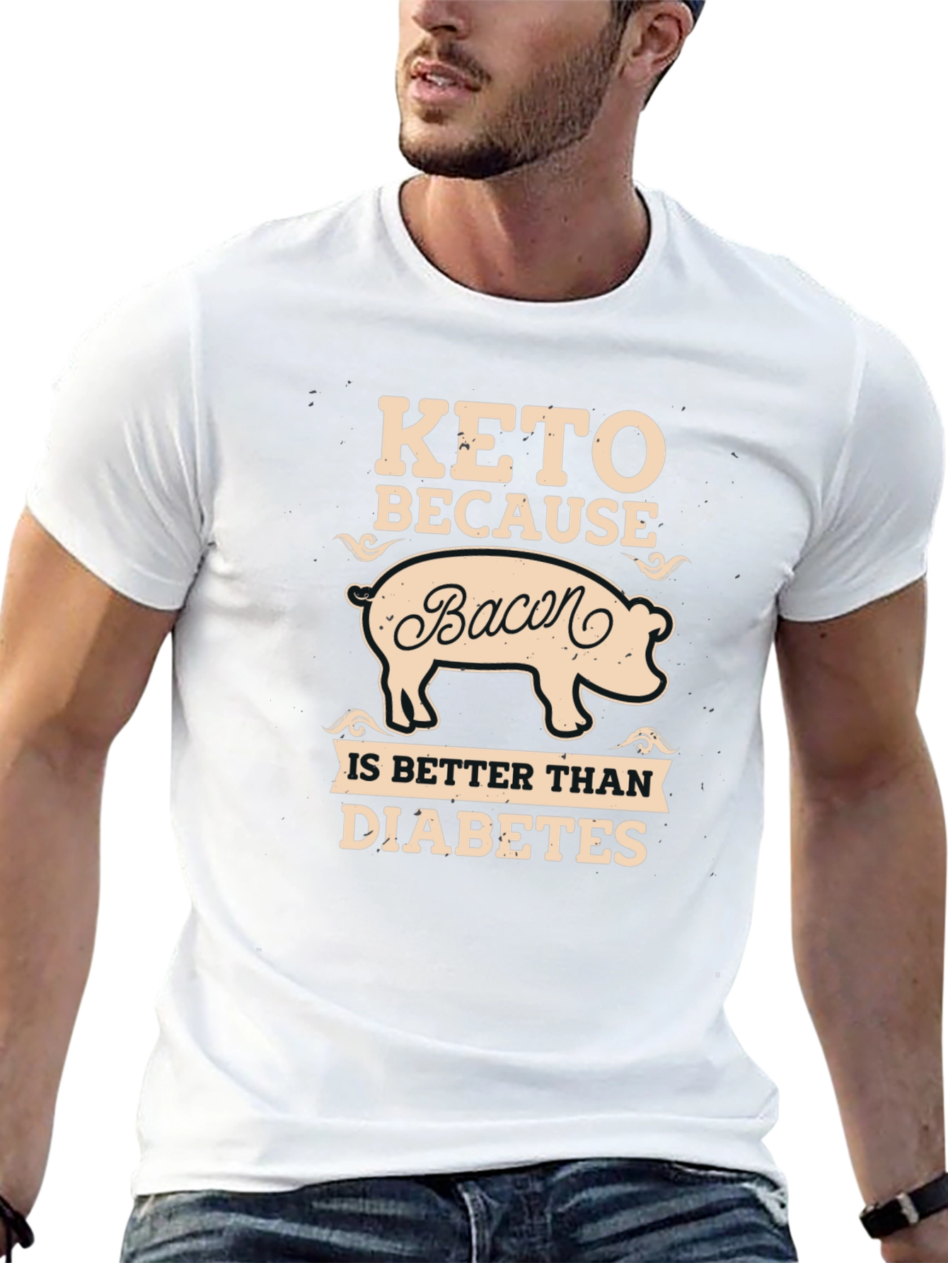 Keto Bacon Better Than Diabetes Graphic T-Shirt