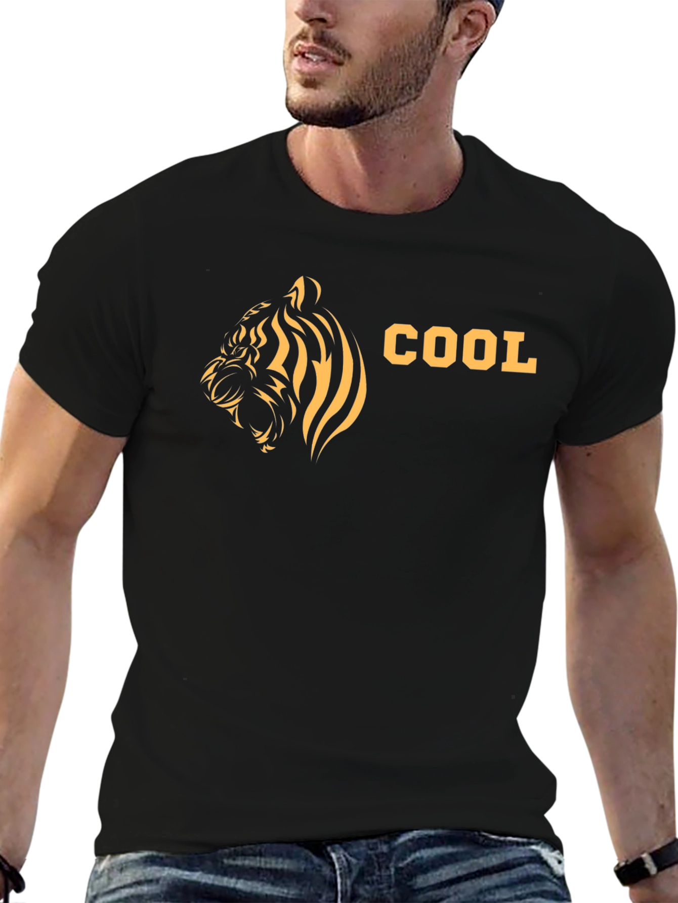 Cool Tiger Graphic T-Shirt - Mens Black Tee