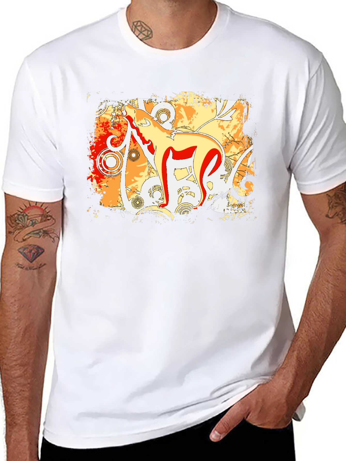 Abstract Wolf Graphic Tee - Modern Style