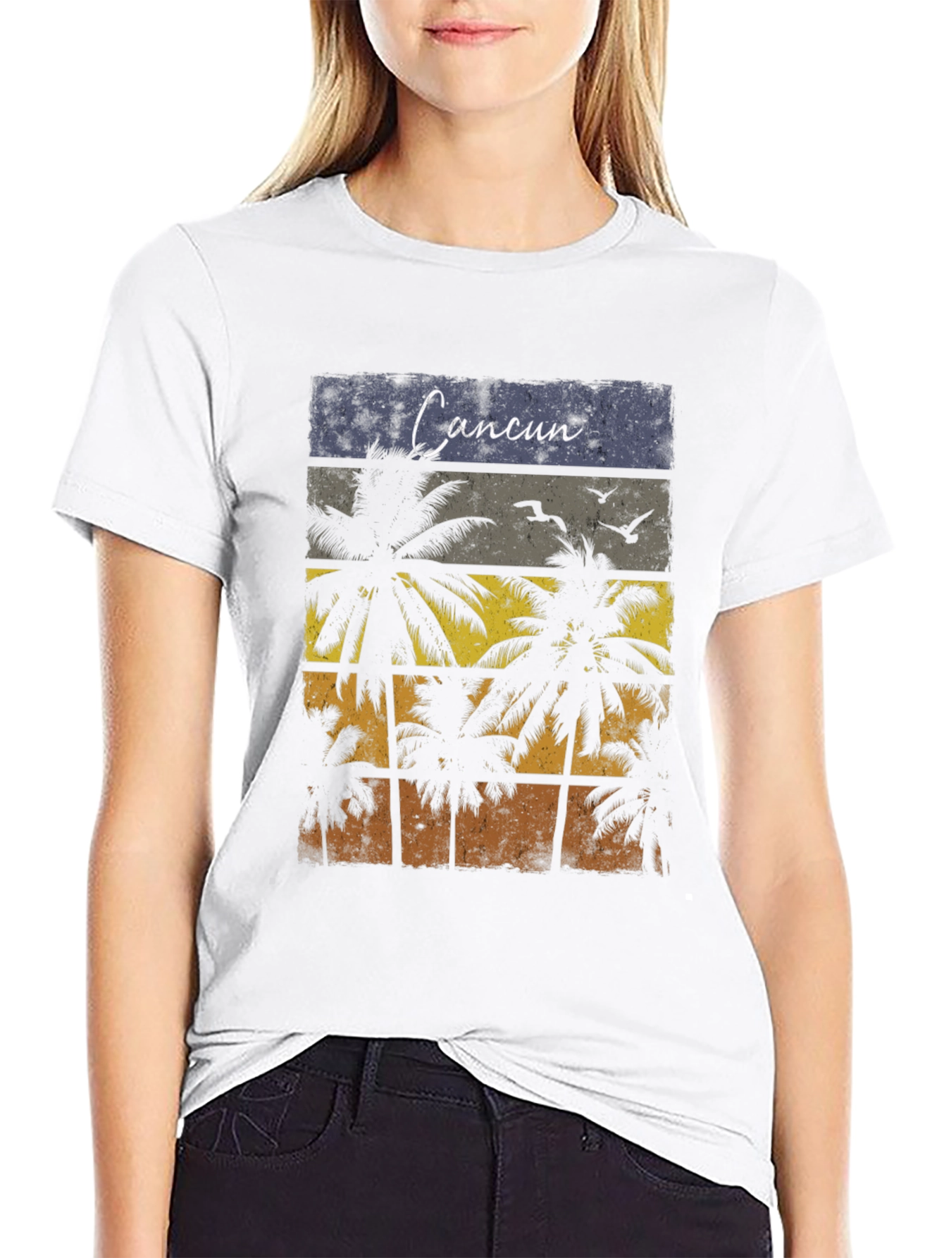 Cancun Palm Tree Graphic T-Shirt