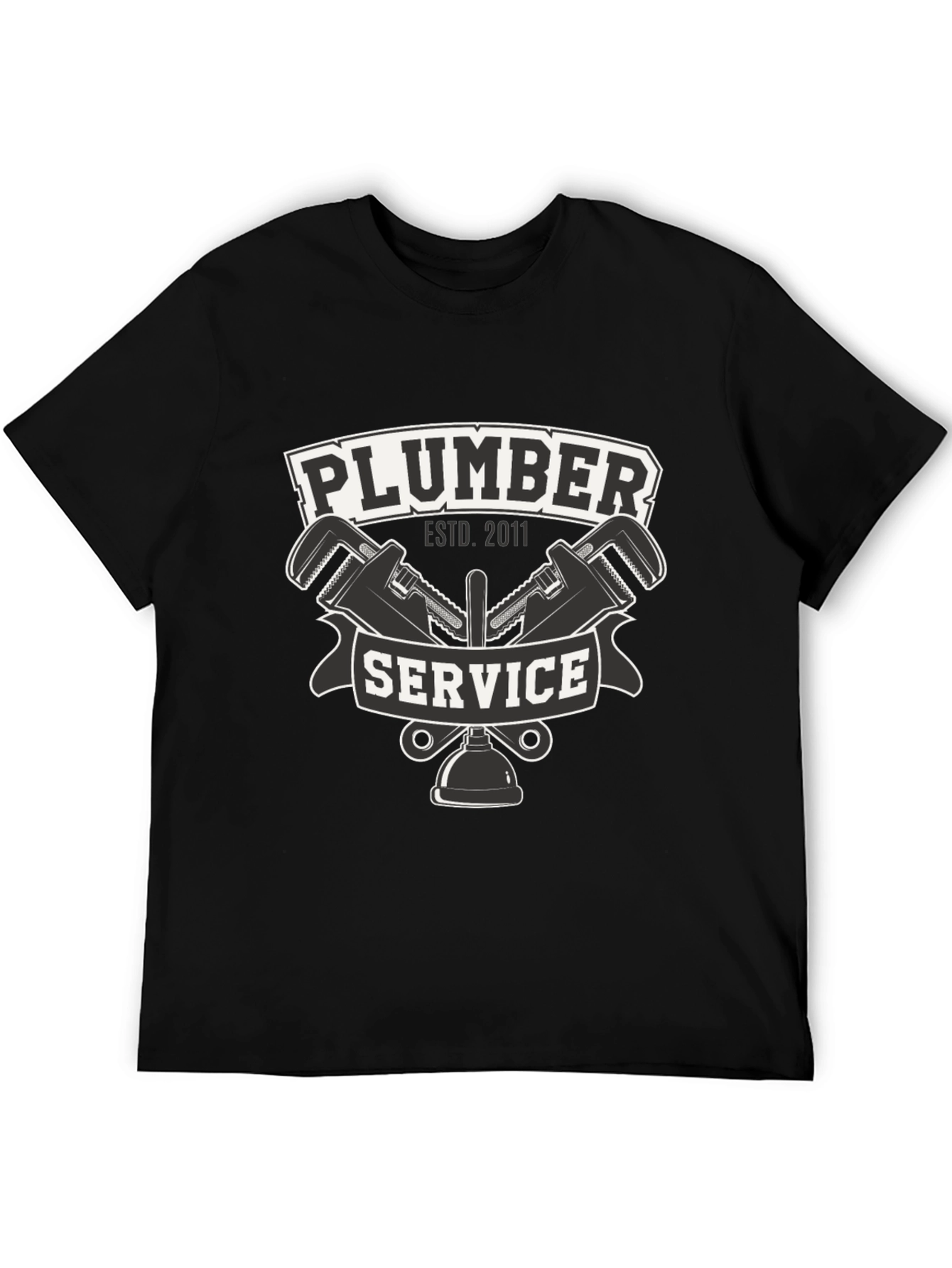 Plumber Service Black T-Shirt - Est. 2011