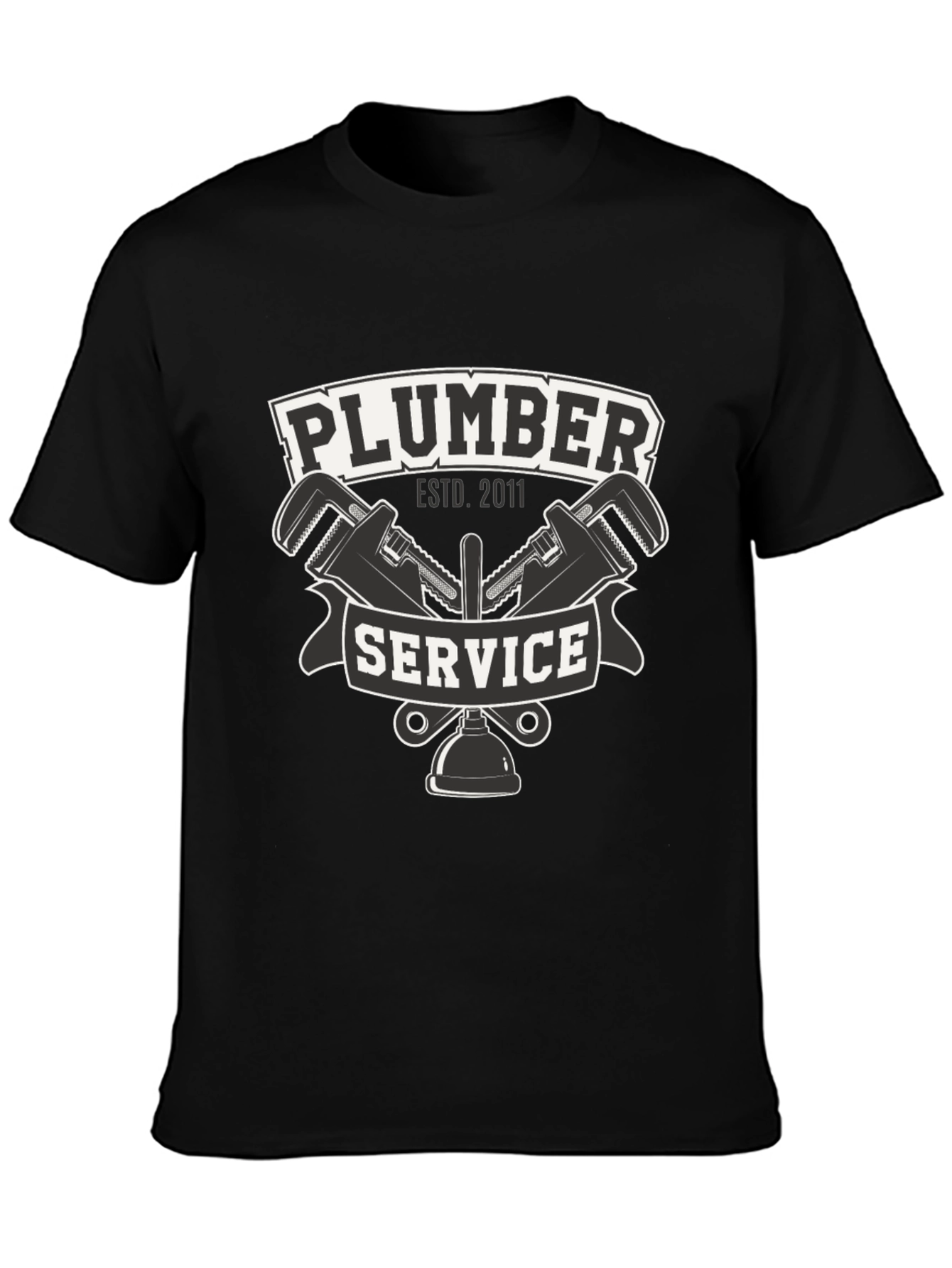 Plumber Service Black T-Shirt - Est. 2011