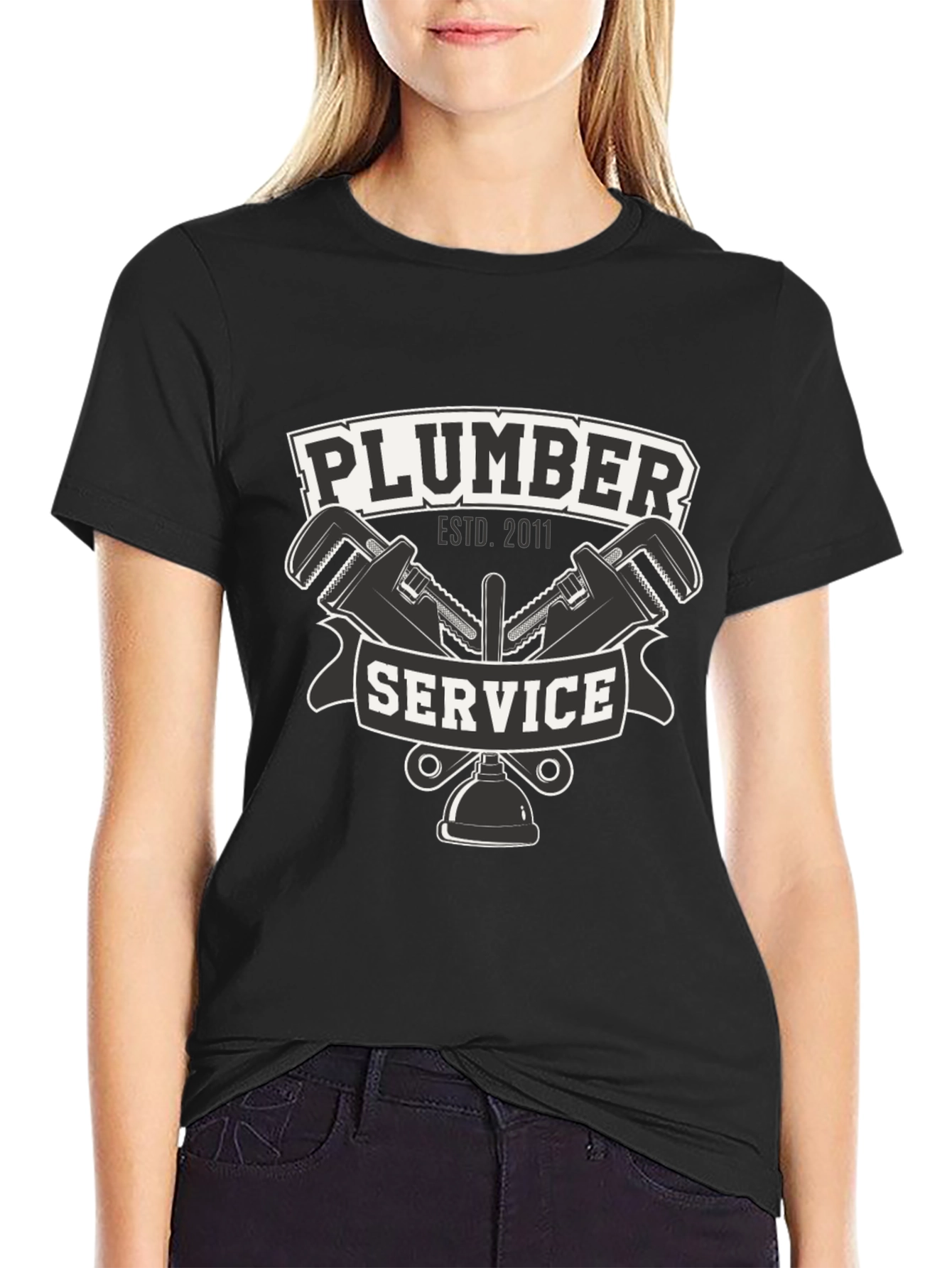 Plumber Service Black T-Shirt - Est. 2011