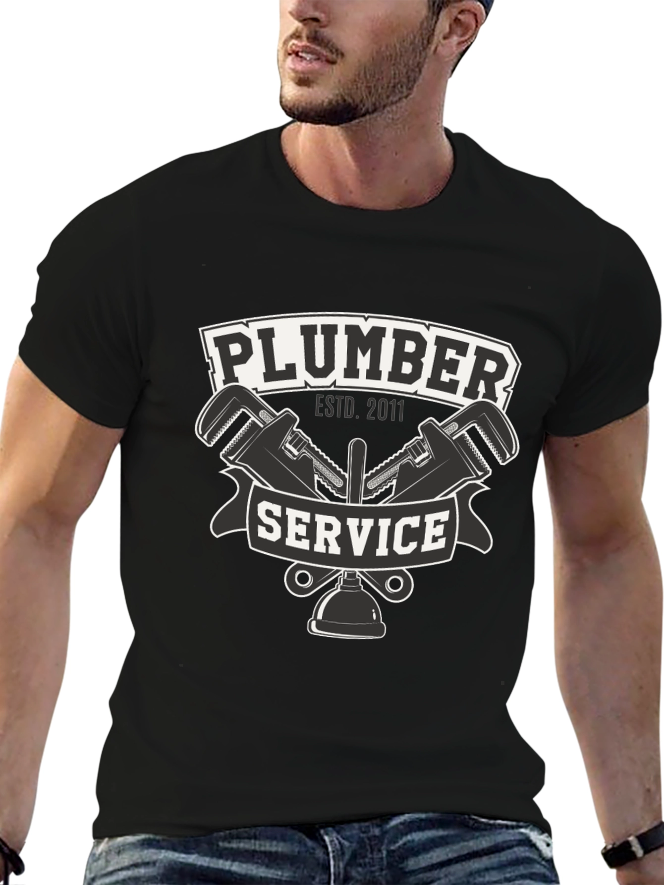 Plumber Service Black T-Shirt - Est. 2011