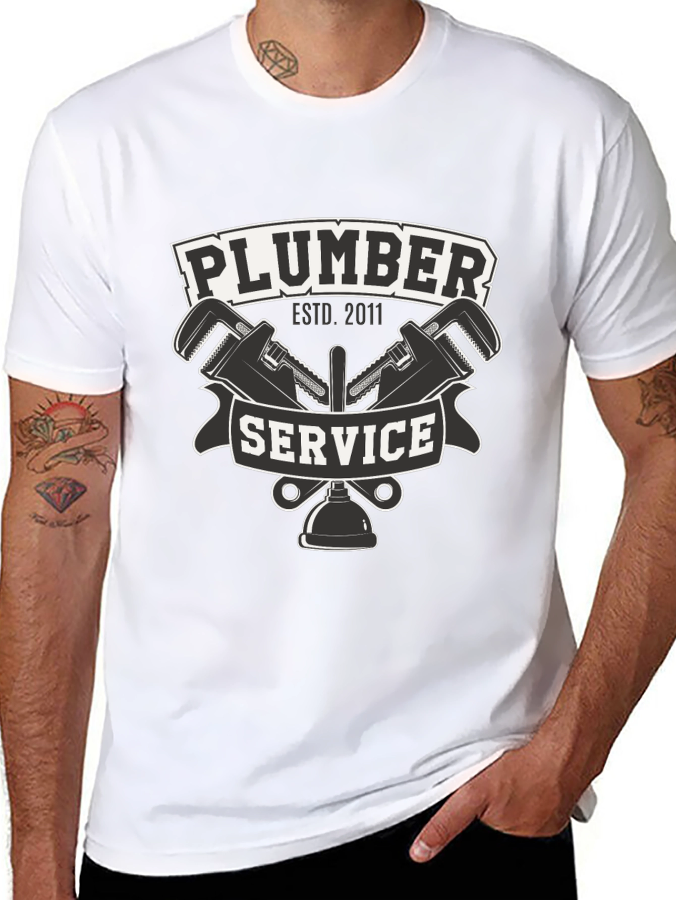 Plumber Service Black T-Shirt - Est. 2011