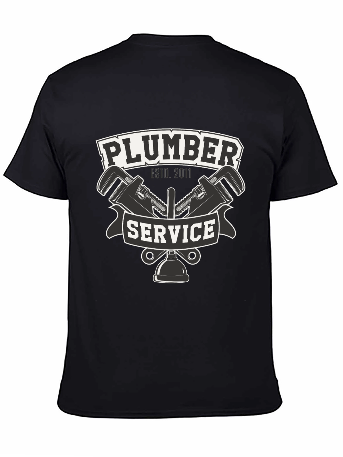 Plumber Service Black T-Shirt - Est. 2011