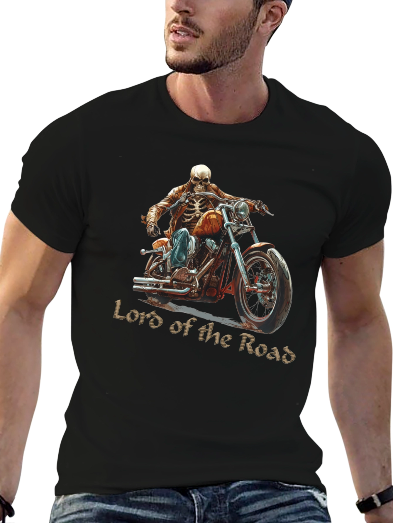 Lord of the Road Skeleton Rider Graphic T-Shirt
