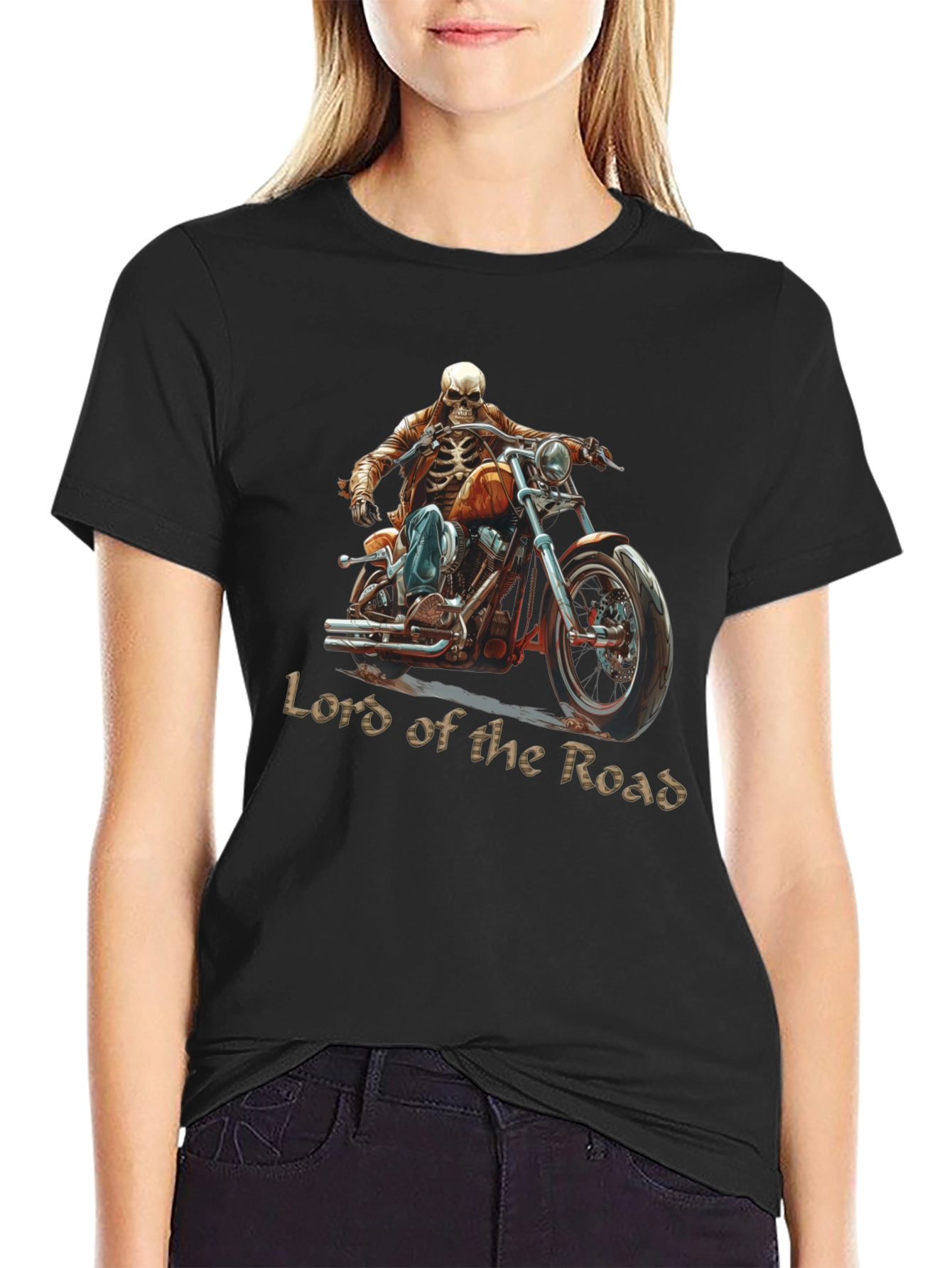 Lord of the Road Skeleton Rider Graphic T-Shirt
