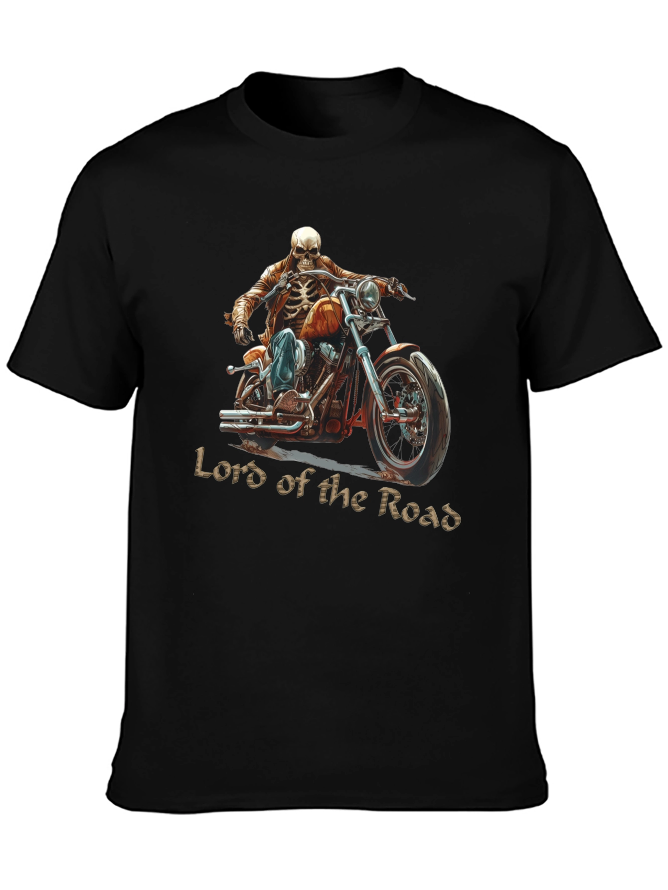 Lord of the Road Skeleton Rider Graphic T-Shirt