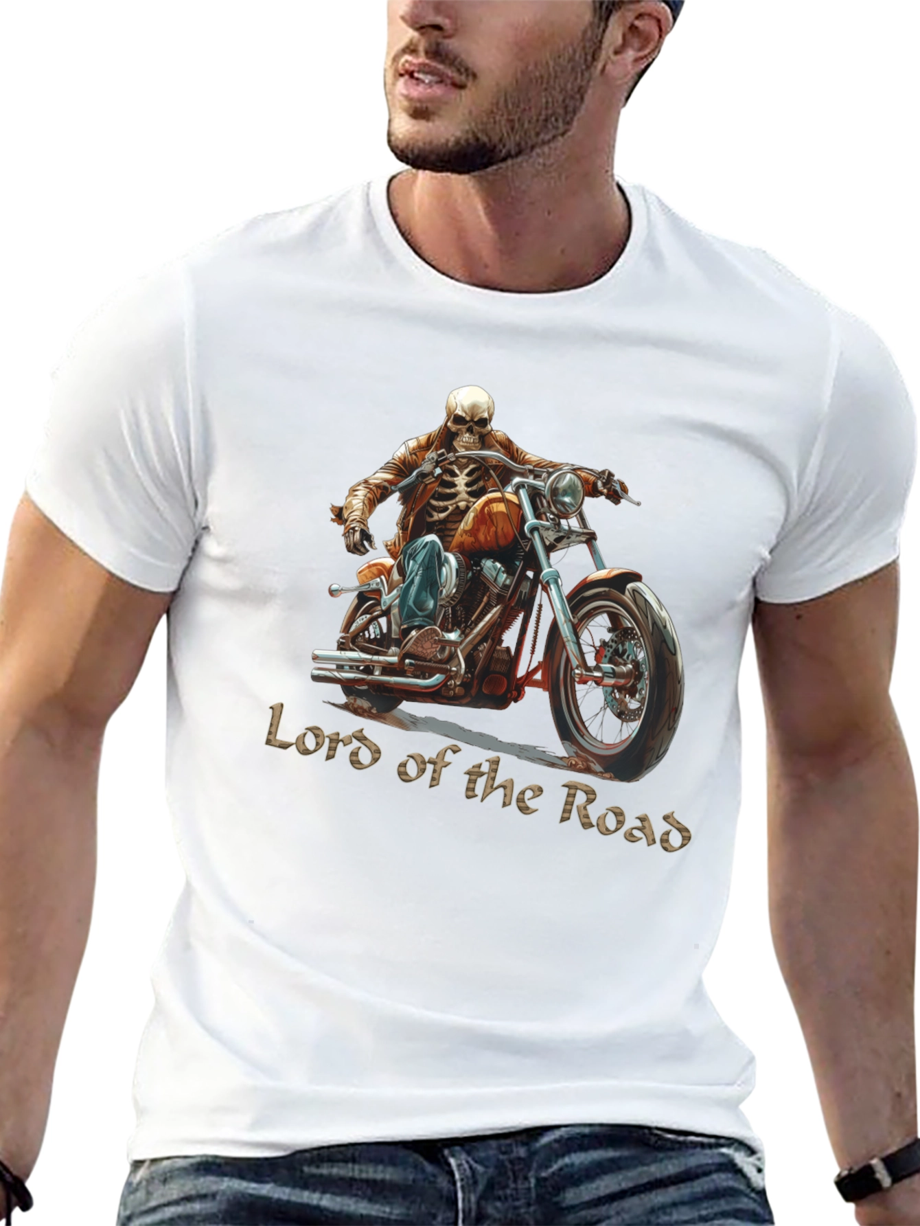 Lord of the Road Skeleton Rider Graphic T-Shirt