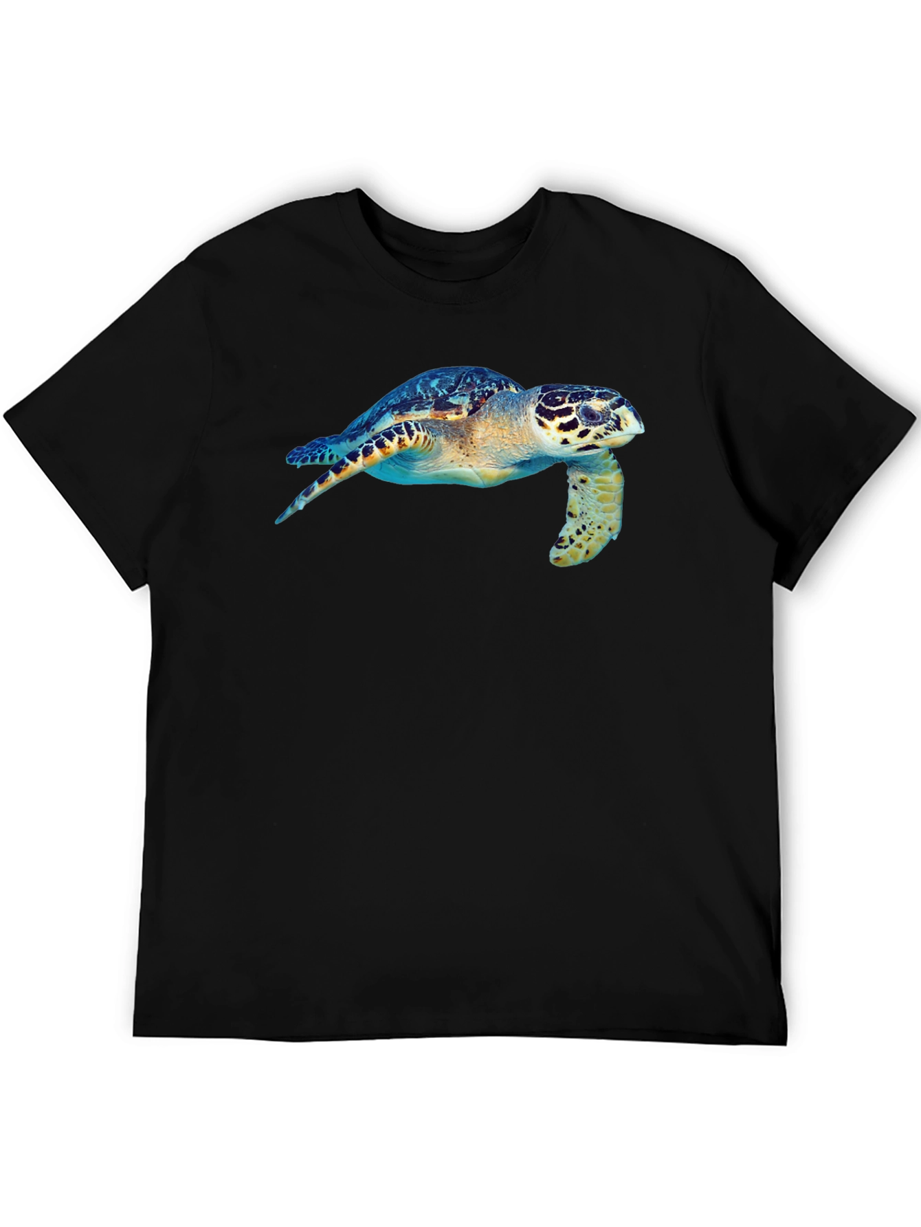 Sea Turtle Graphic Tee - Black Cotton T-Shirt