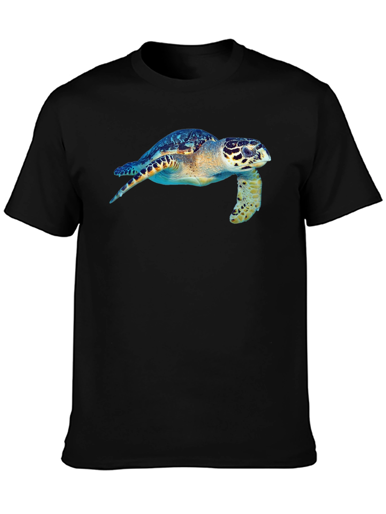 Sea Turtle Graphic Tee - Black Cotton T-Shirt