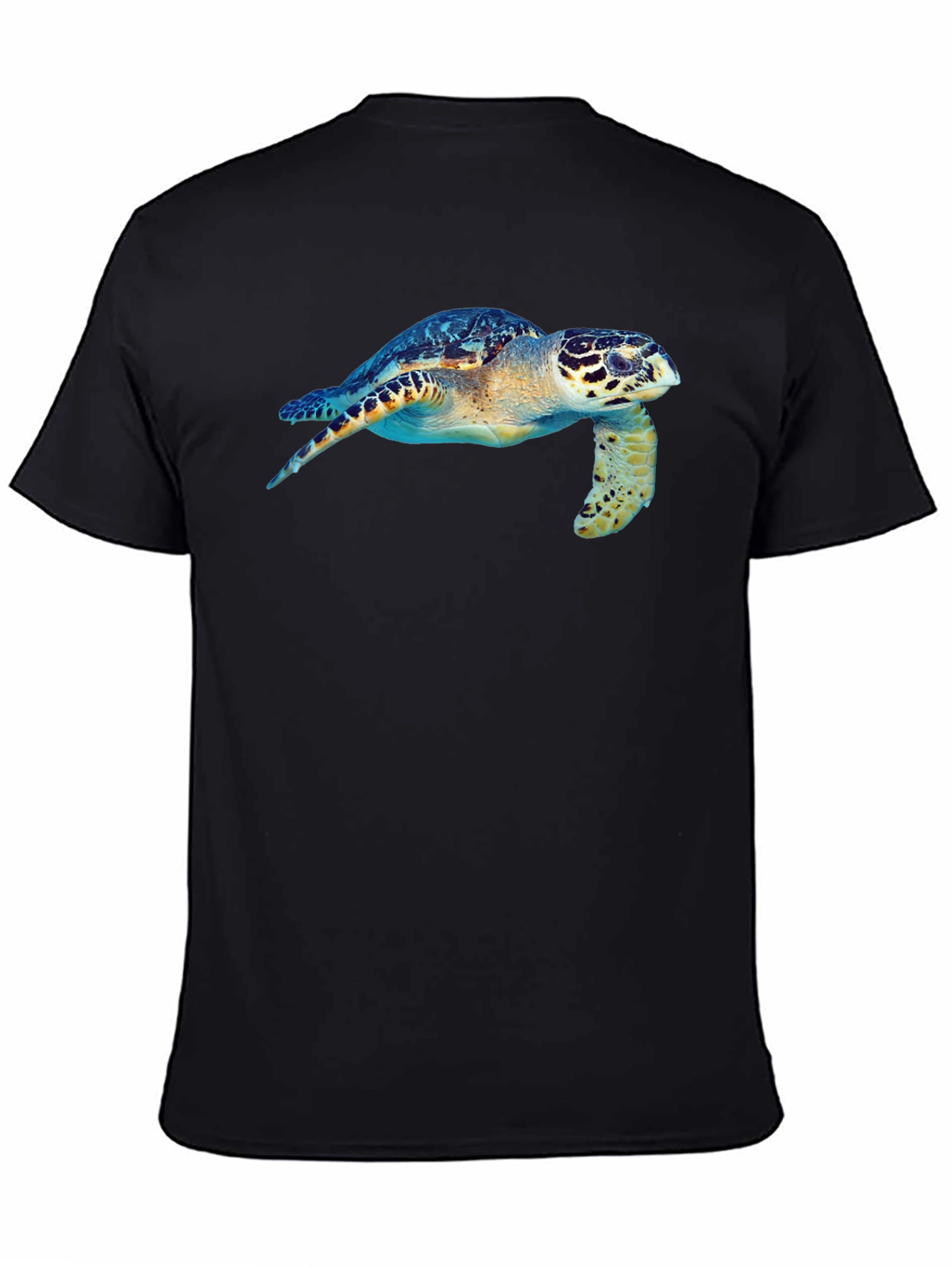 Sea Turtle Graphic Tee - Black Cotton T-Shirt