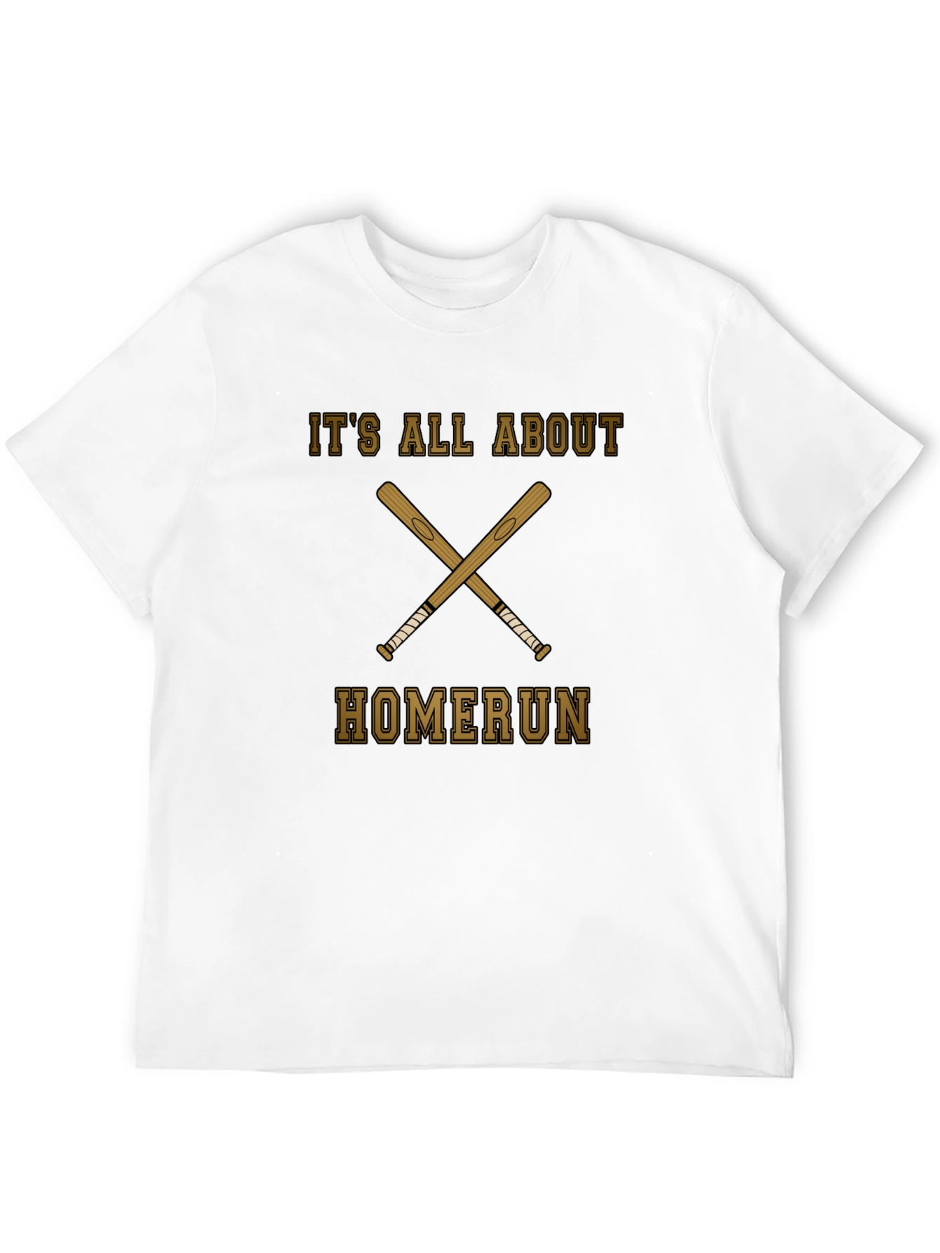Homerun Baseball T-Shirt - Crossed Bats Graphic Tee