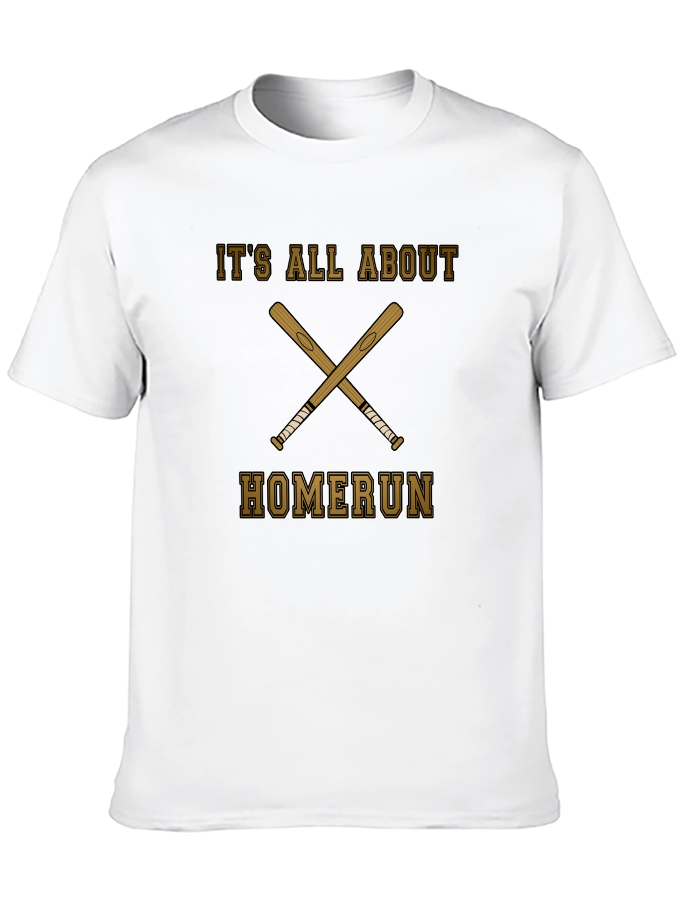 Homerun Baseball T-Shirt - Crossed Bats Graphic Tee