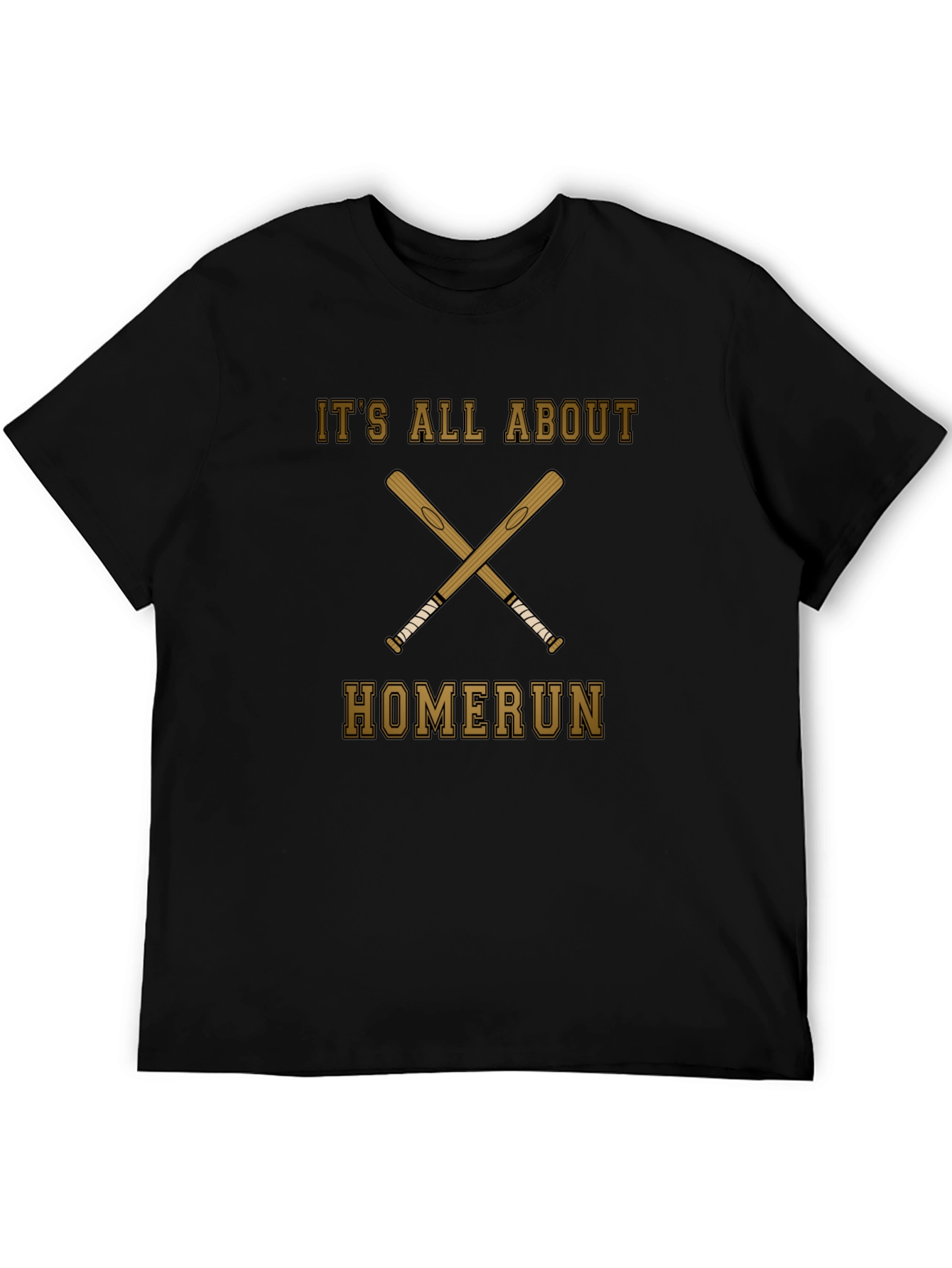 Homerun Baseball T-Shirt - Crossed Bats Graphic Tee