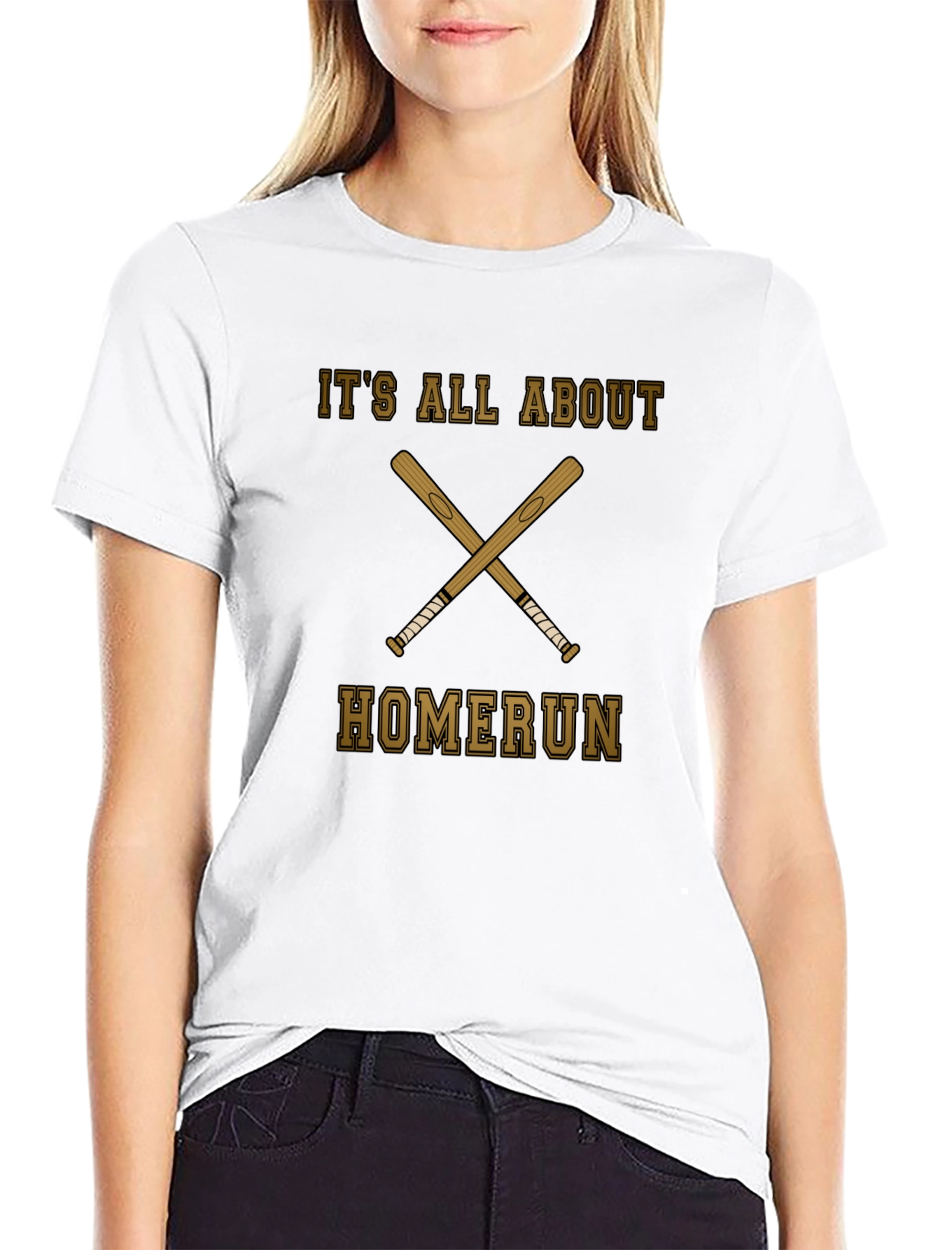 Homerun Baseball T-Shirt - Crossed Bats Graphic Tee