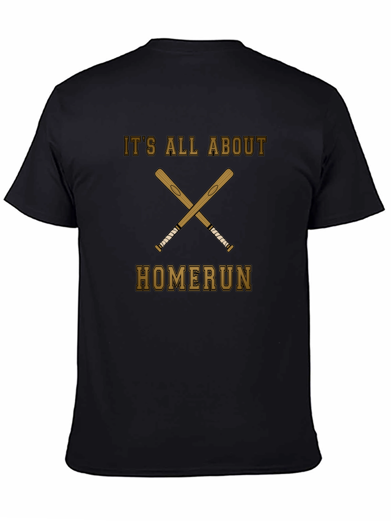 Homerun Baseball T-Shirt - Crossed Bats Graphic Tee