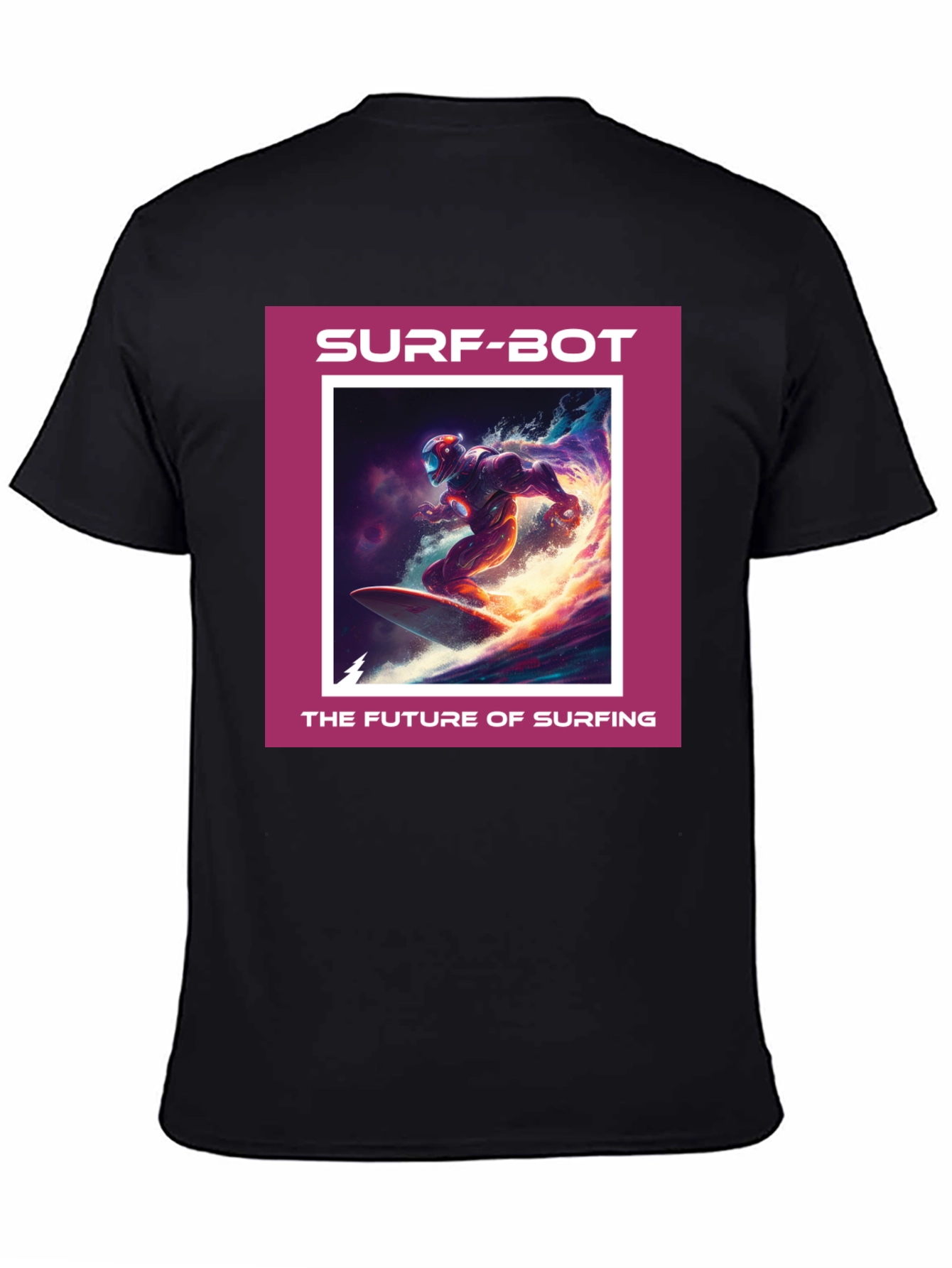Surf-Bot Future Surfing Black T-Shirt