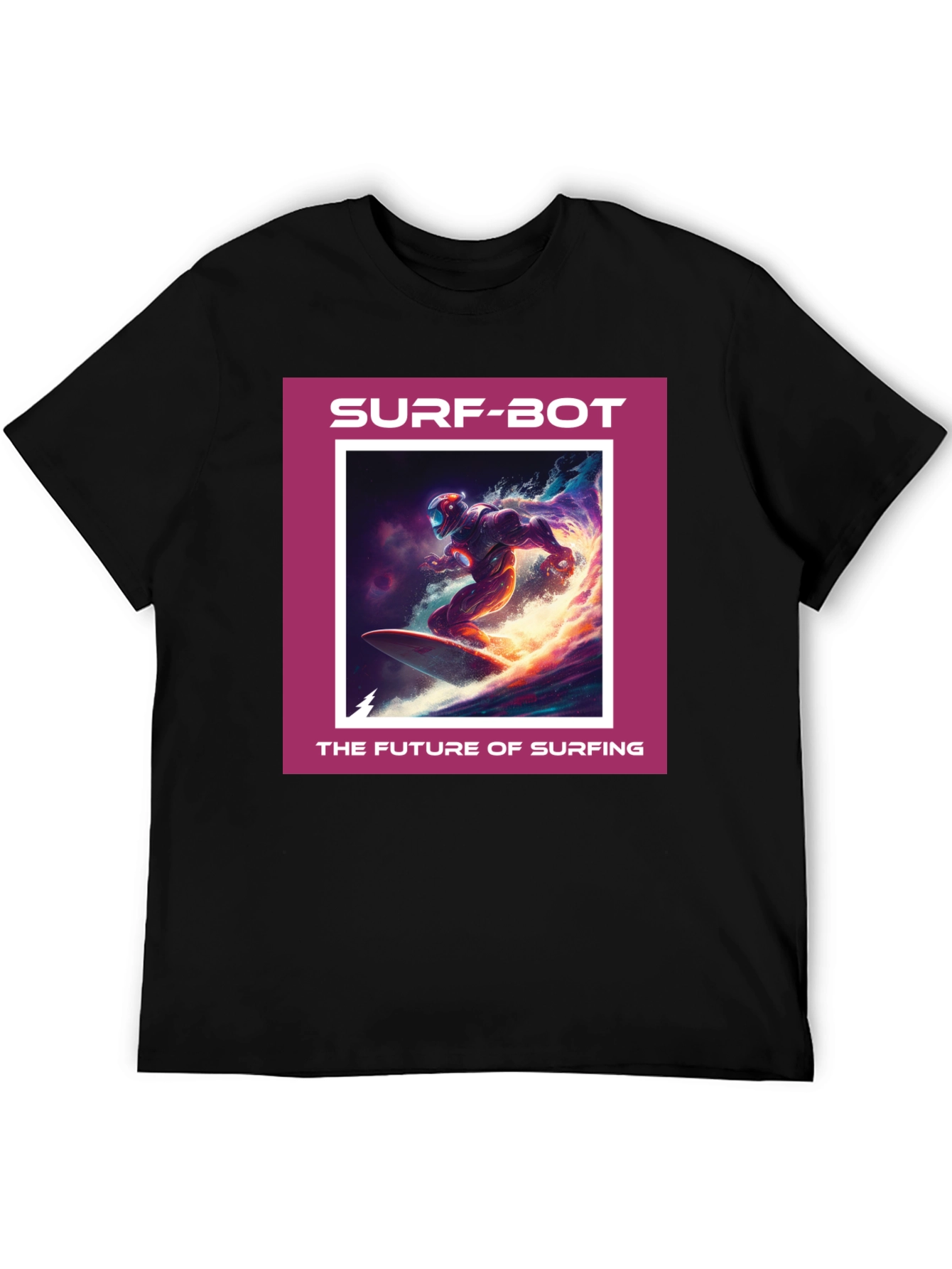 Surf-Bot Future Surfing Black T-Shirt