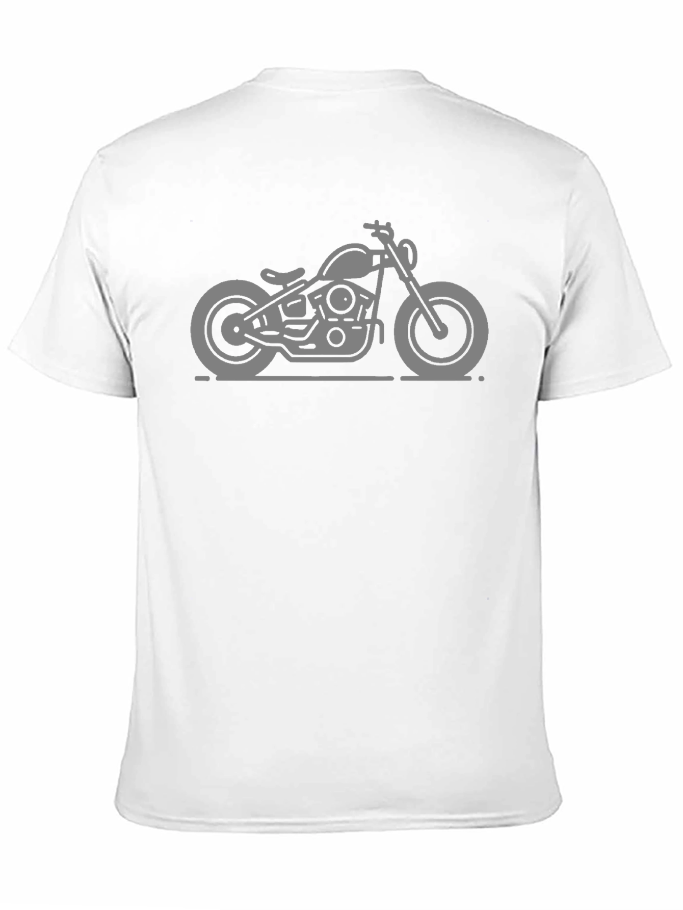 Motorcycle Graphic Tee - Black Casual T-Shirt