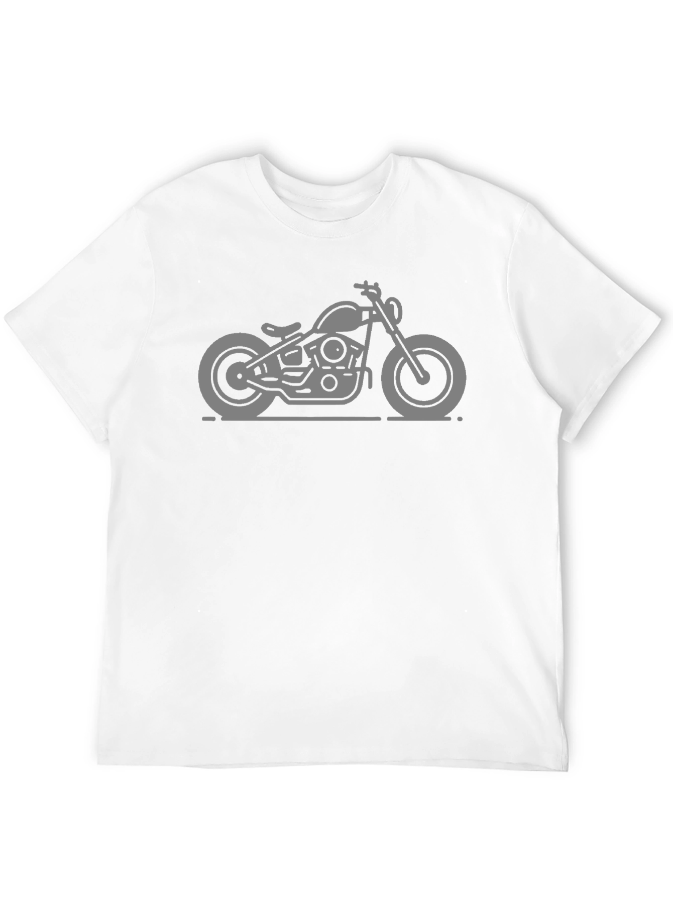 Motorcycle Graphic Tee - Black Casual T-Shirt