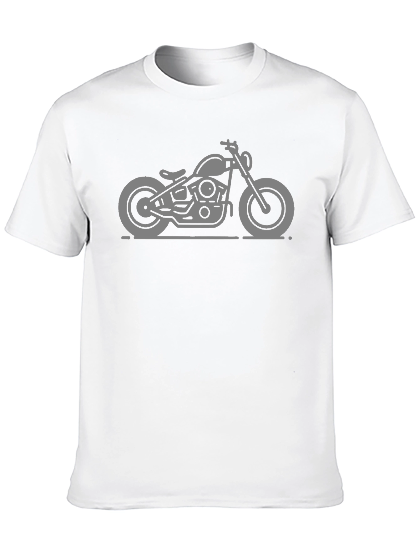 Motorcycle Graphic Tee - Black Casual T-Shirt