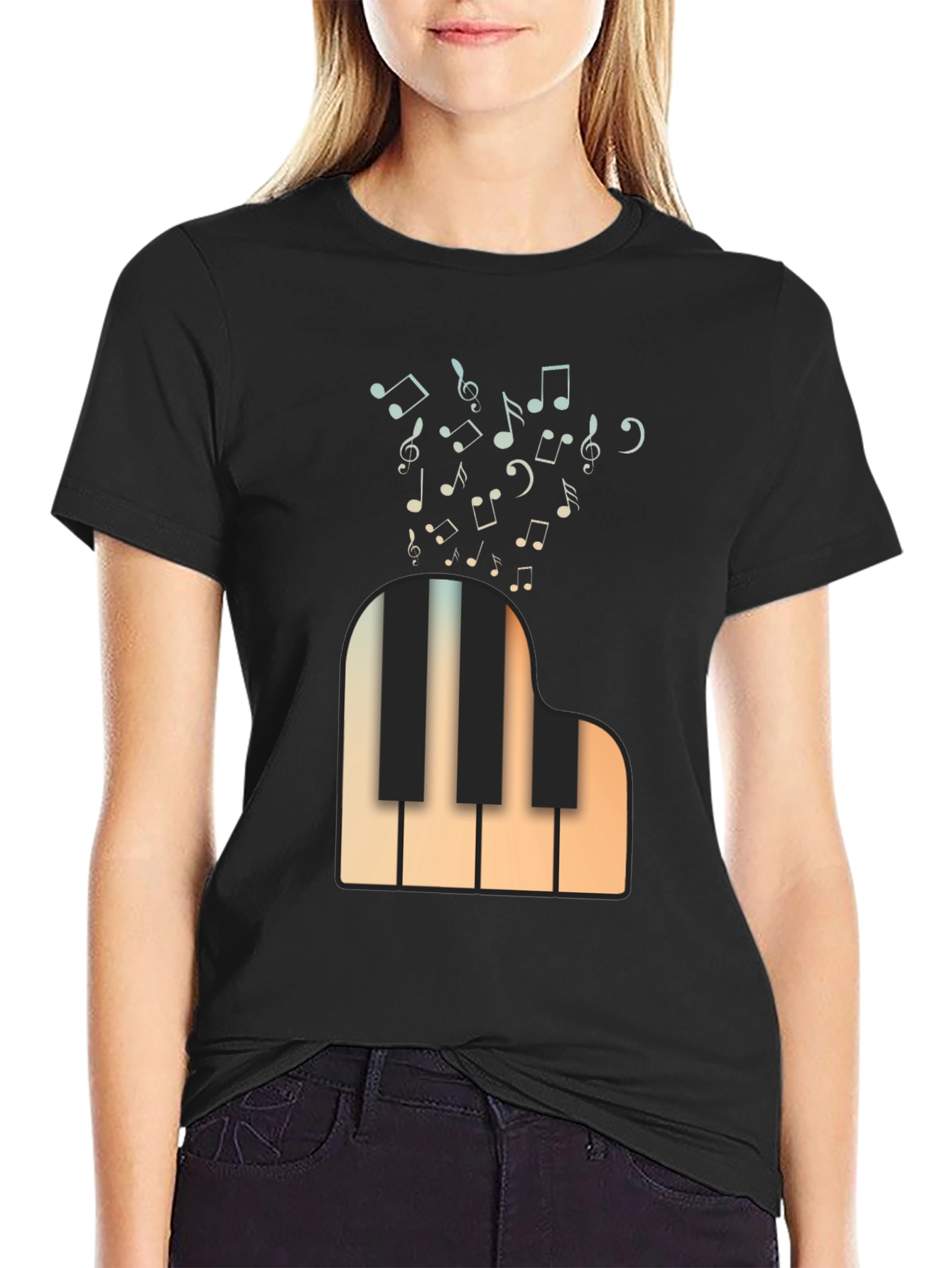 Musical Piano T-Shirt - Classic Design