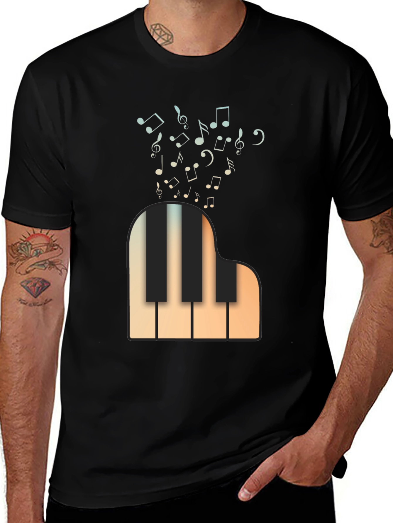 Musical Piano T-Shirt - Classic Design
