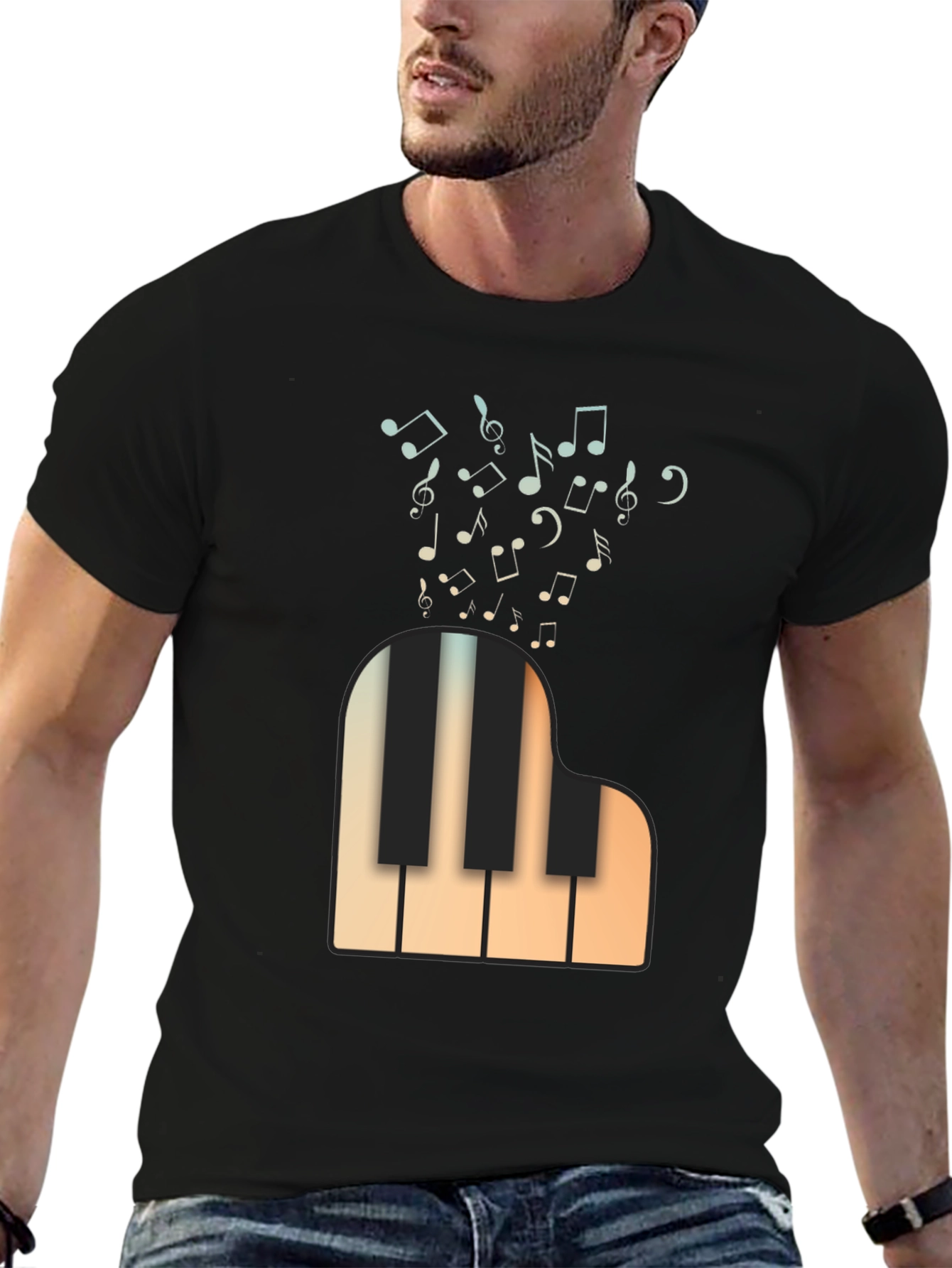 Musical Piano T-Shirt - Classic Design