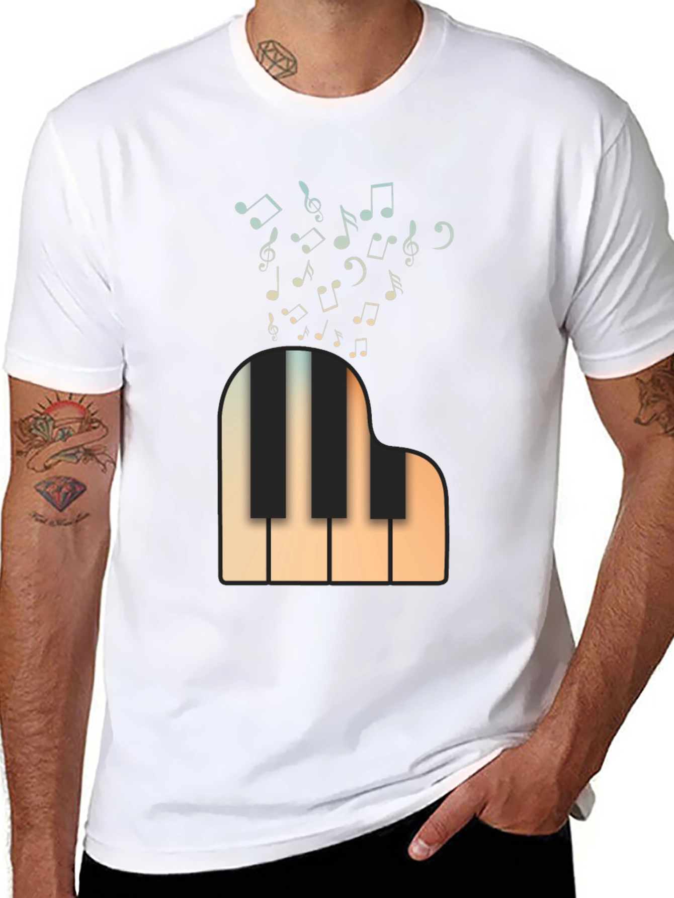 Musical Piano T-Shirt - Classic Design