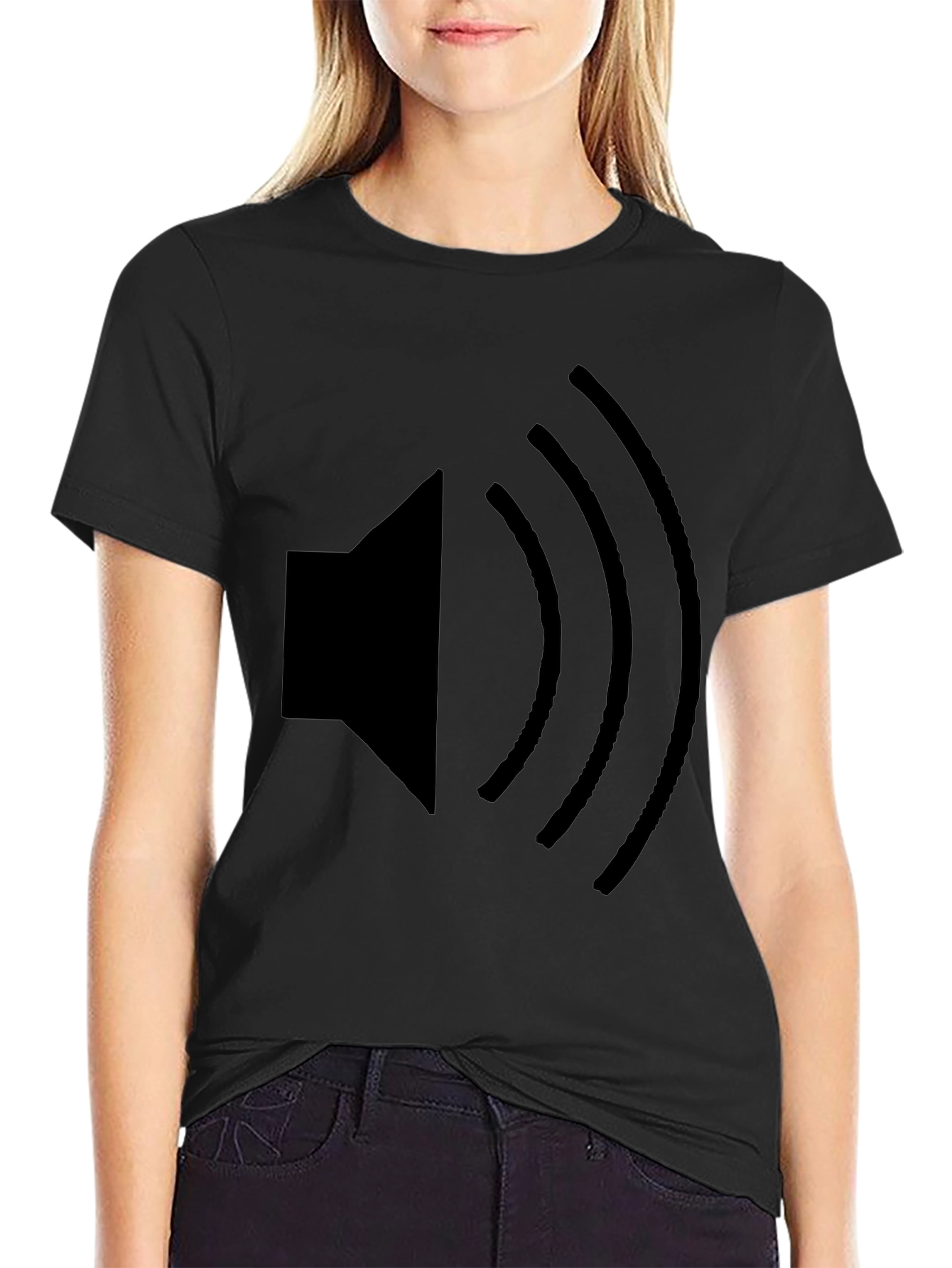 Black Speaker Graphic T-Shirt