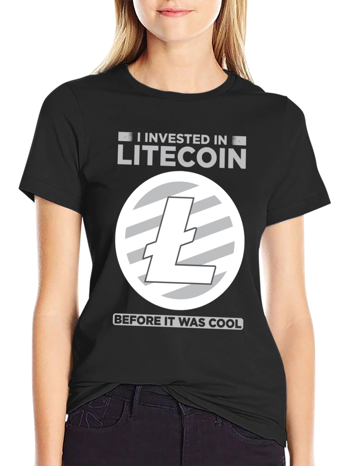 Litecoin Investor Black T-Shirt Cryptocurrency Apparel