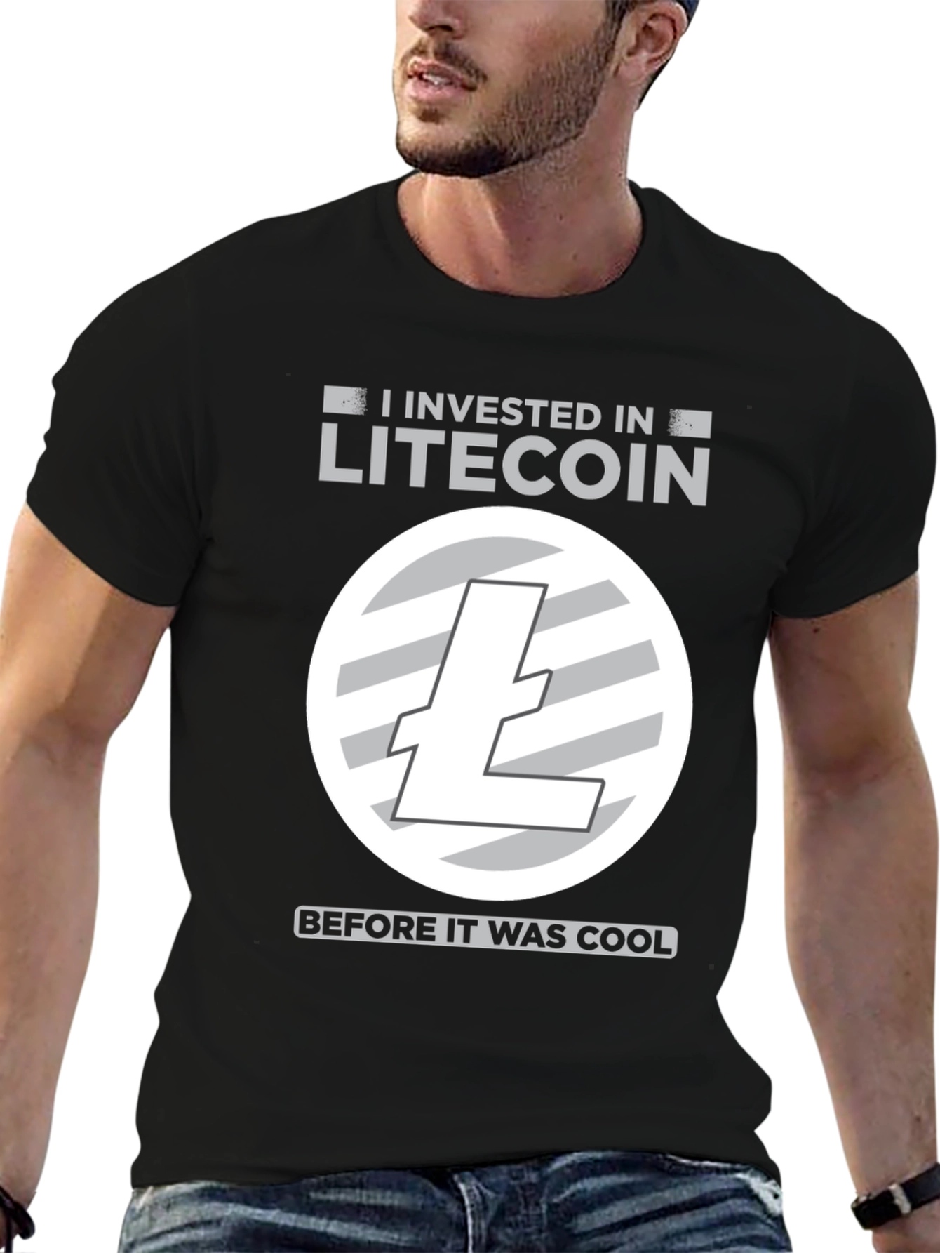 Litecoin Investor Black T-Shirt Cryptocurrency Apparel