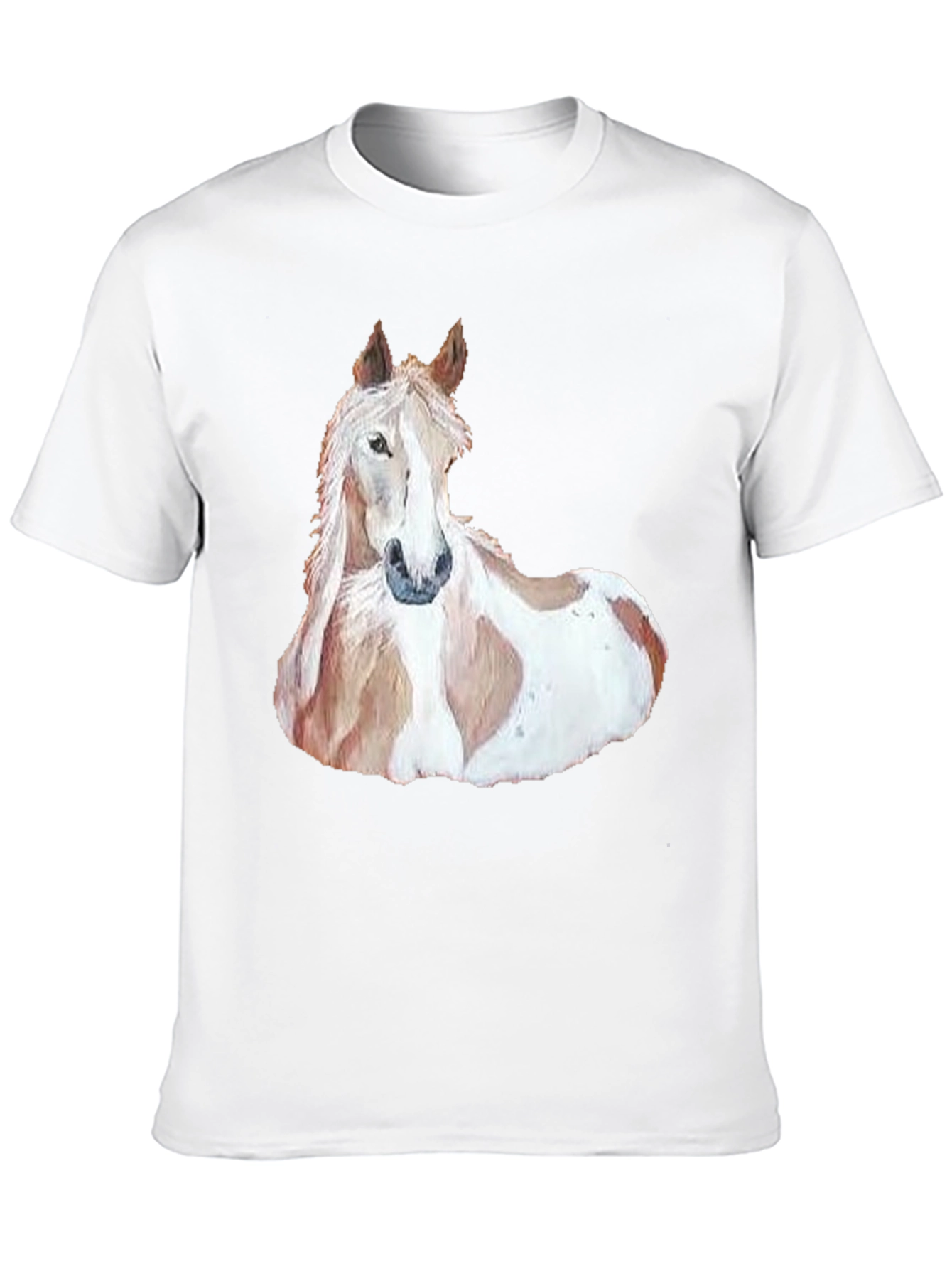 Horse Graphic Mens T-Shirt - Black Casual Style