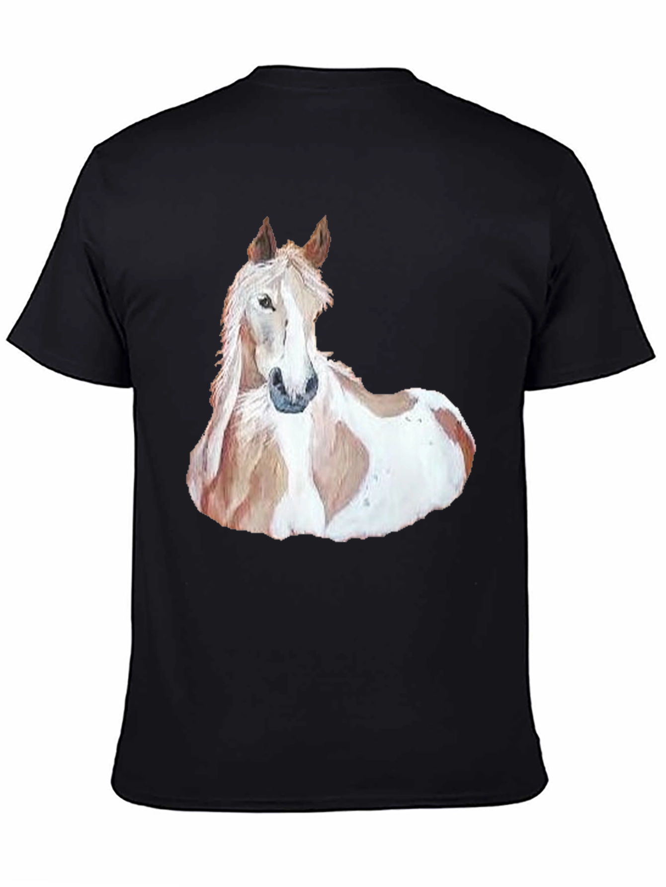 Horse Graphic Mens T-Shirt - Black Casual Style