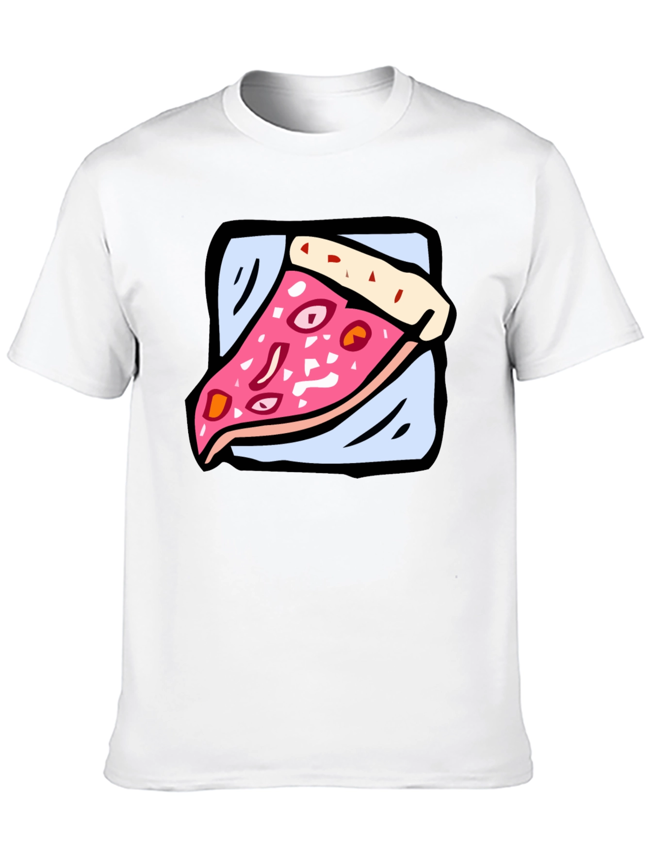 Pizza Slice Graphic Tee - Cartoon Food T-Shirt