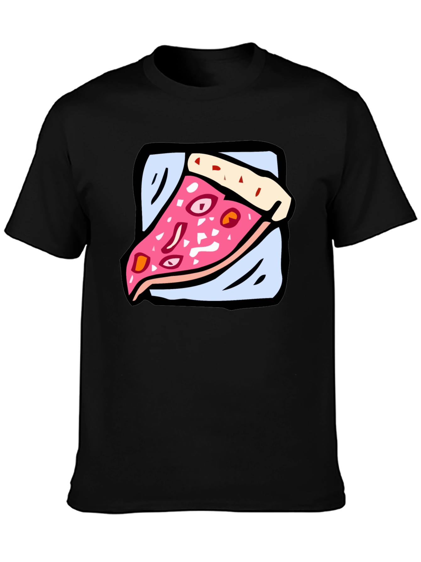 Pizza Slice Graphic Tee - Cartoon Food T-Shirt