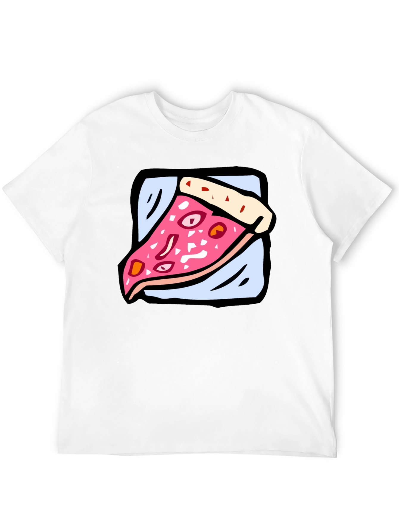 Pizza Slice Graphic Tee - Cartoon Food T-Shirt