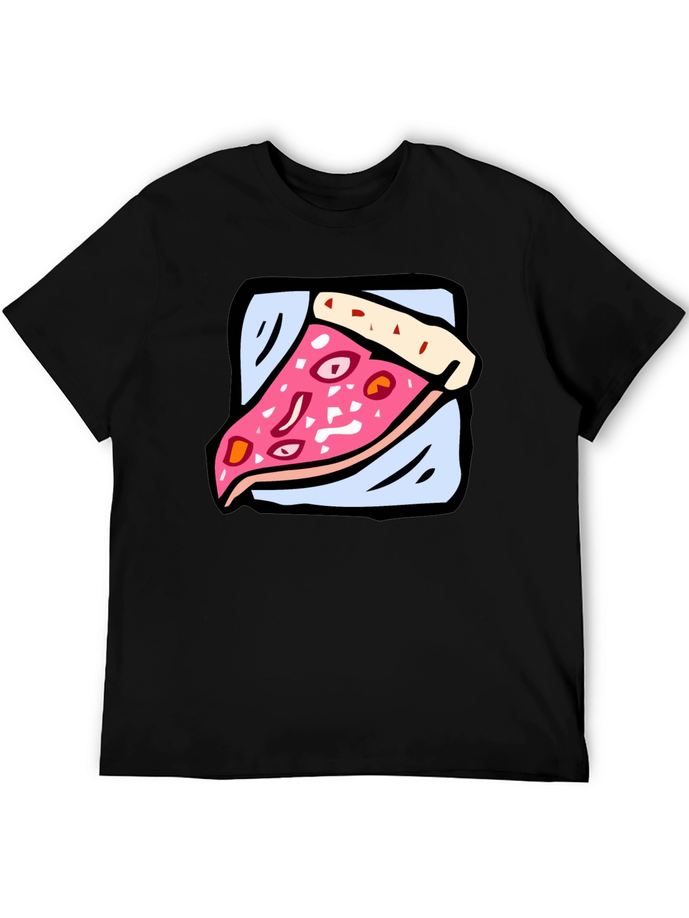 Pizza Slice Graphic Tee - Cartoon Food T-Shirt