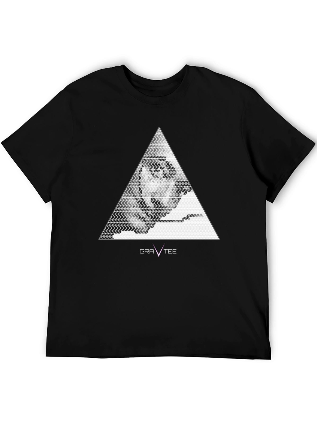 Geometric Face Graphic Tee - Mens Black T-Shirt