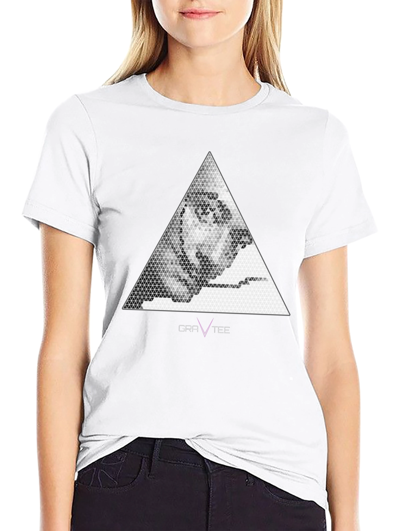 Geometric Face Graphic Tee - Mens Black T-Shirt
