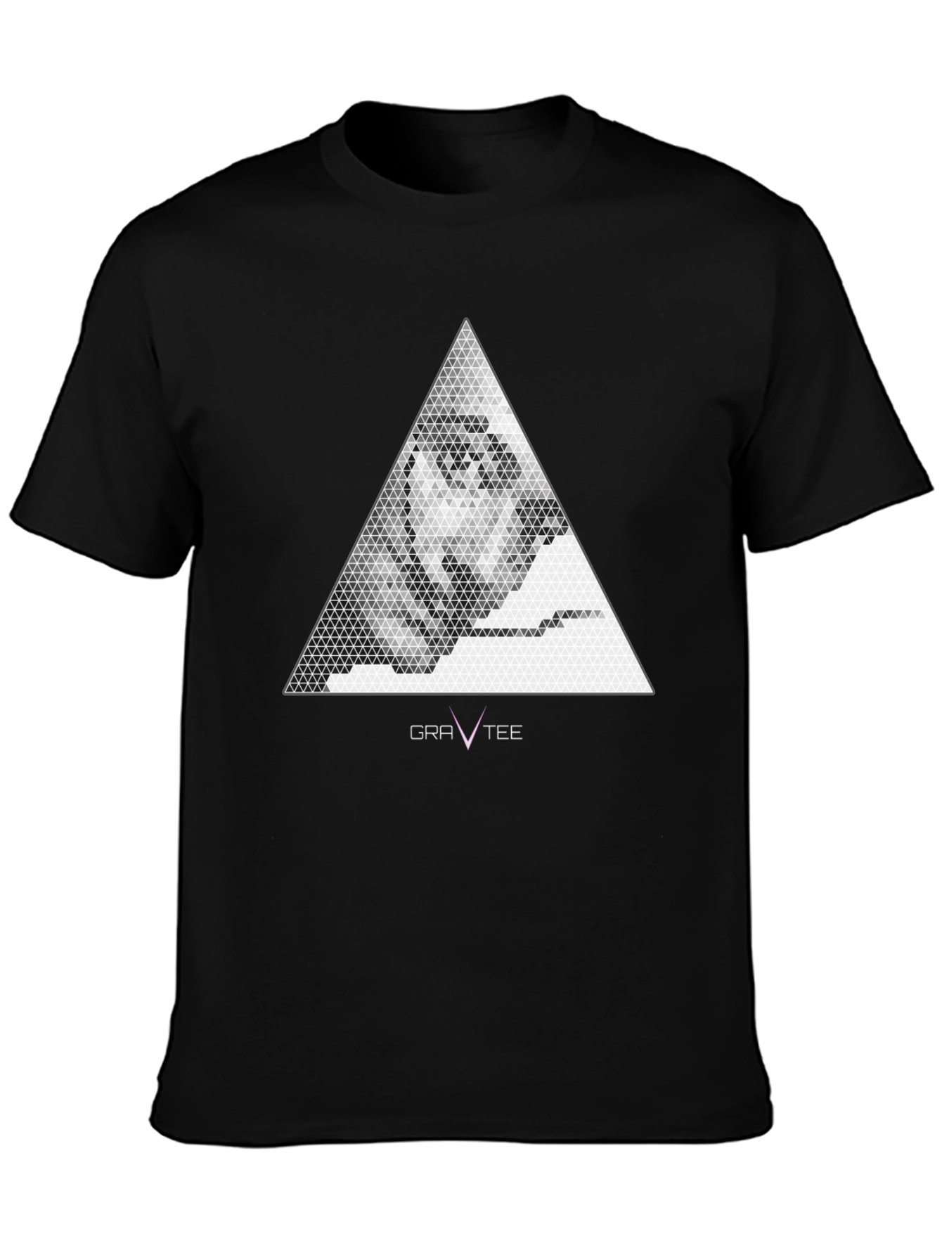 Geometric Face Graphic Tee - Mens Black T-Shirt