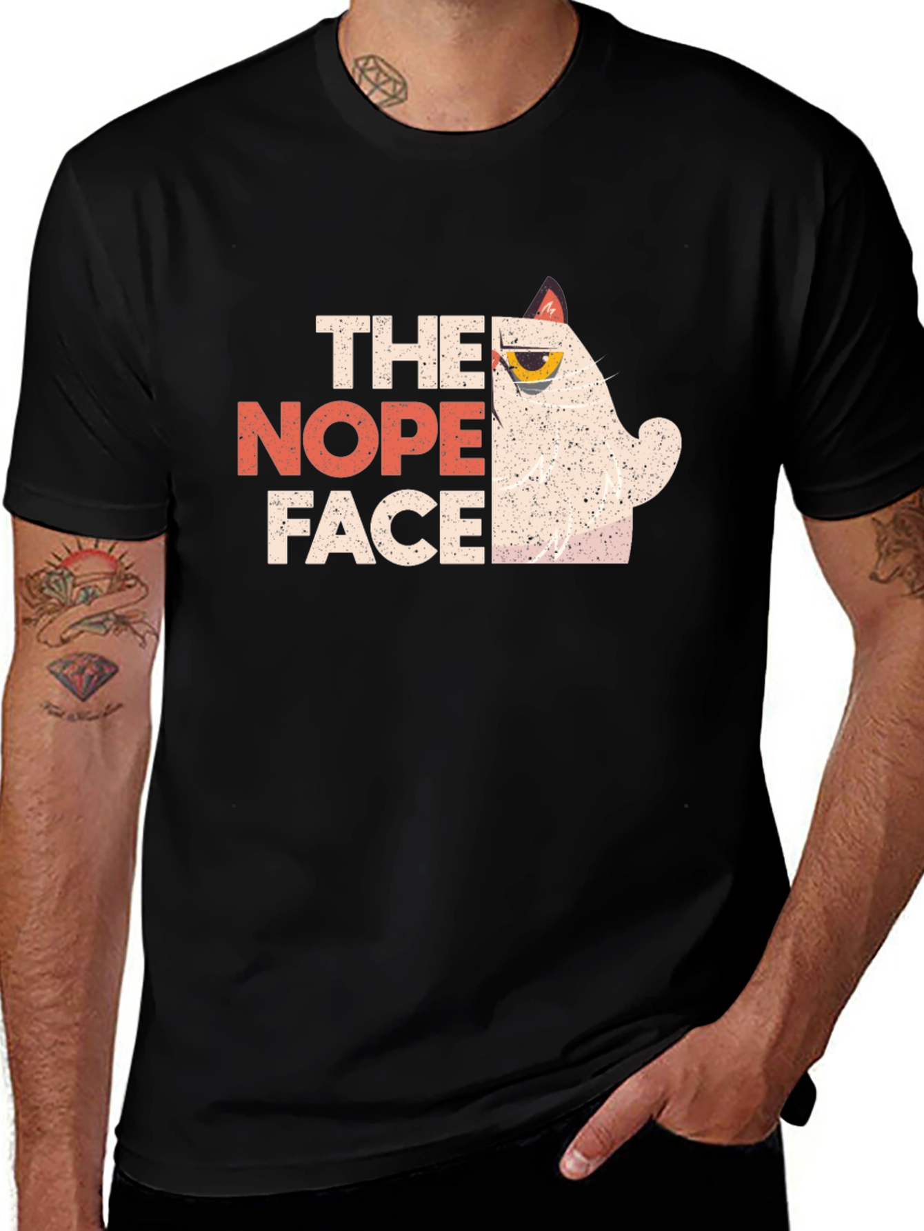 The Nope Face Grumpy Cat Graphic T-Shirt