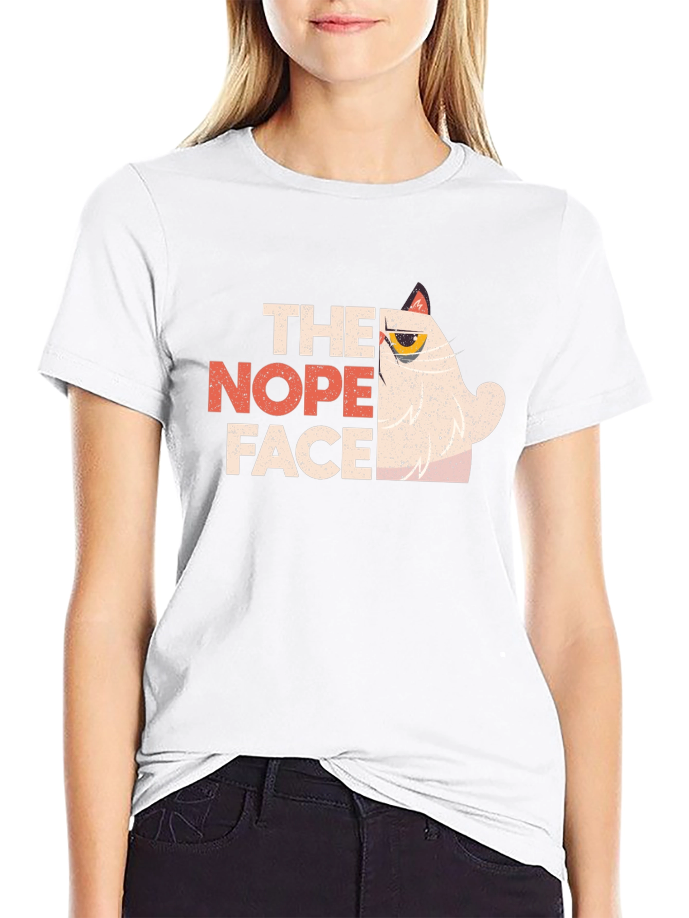 The Nope Face Grumpy Cat Graphic T-Shirt