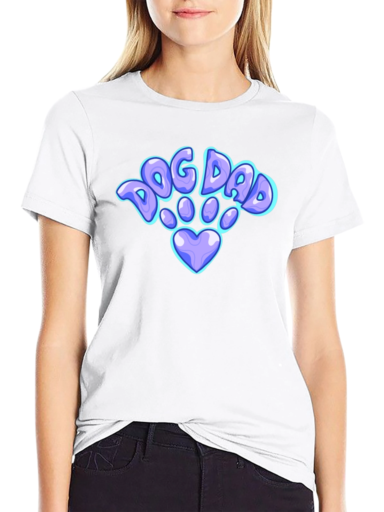 Dog Dad Paw Print Graphic Tee