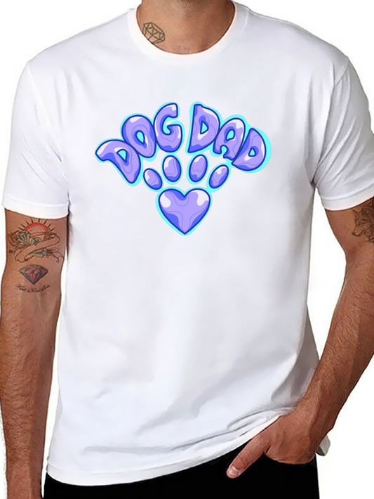 Dog Dad Paw Print Graphic Tee