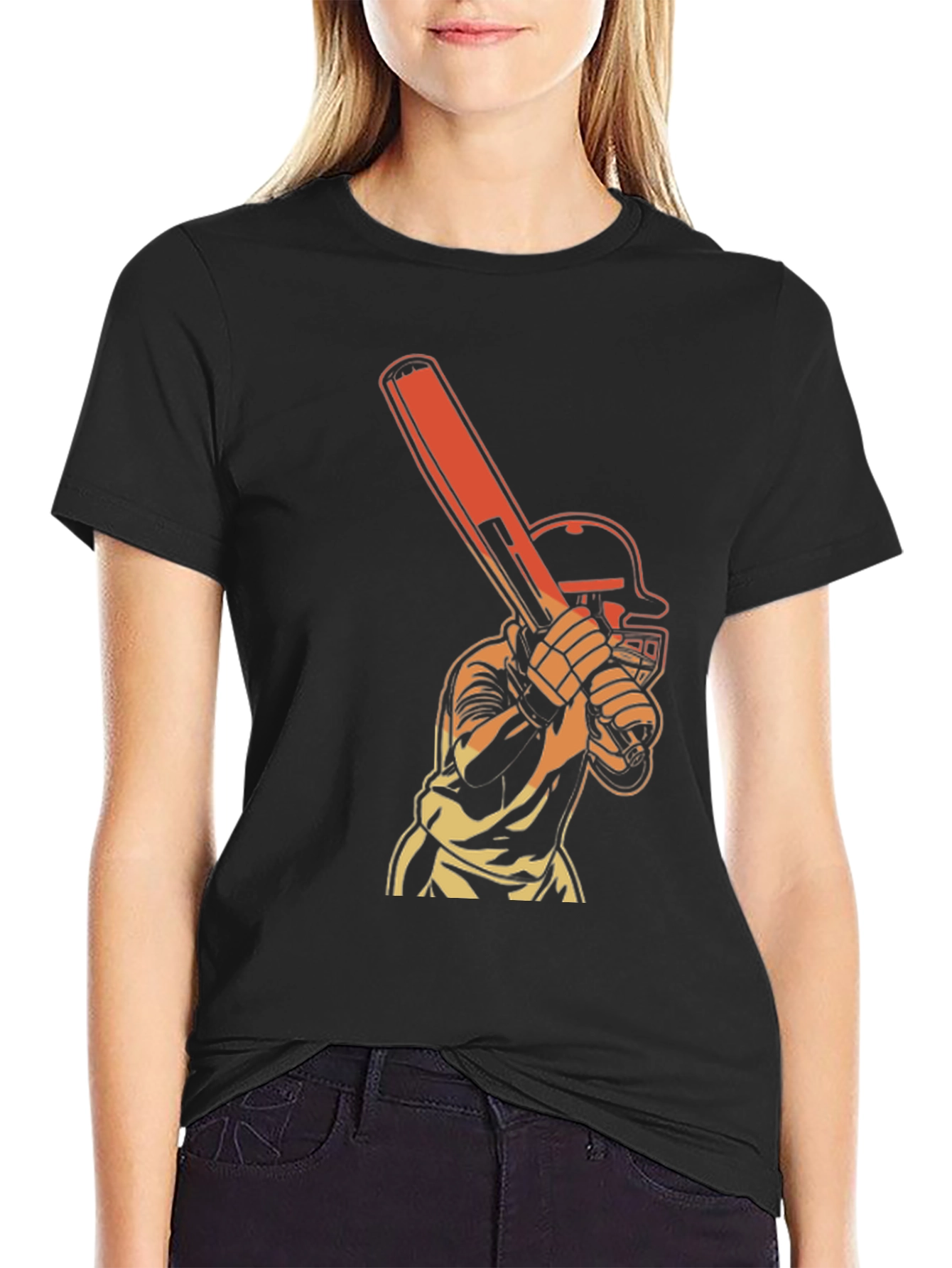 Cricket Player Graphic T-Shirt
