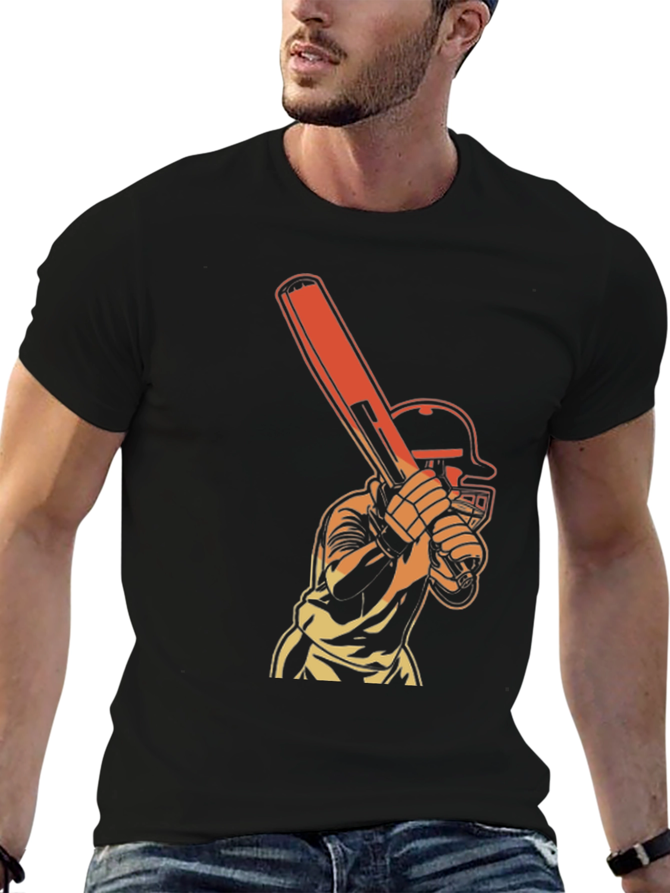 Cricket Player Graphic T-Shirt