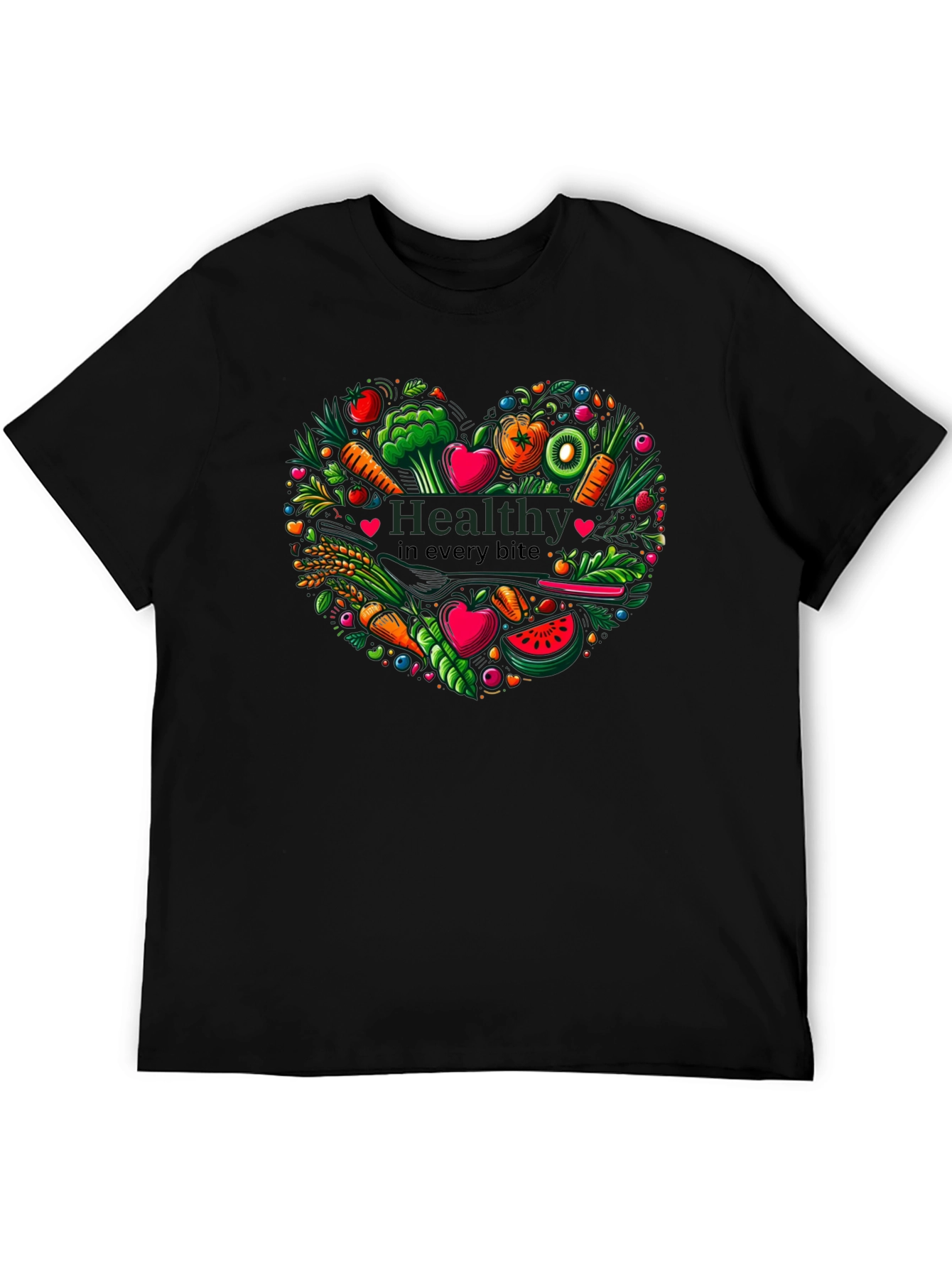 Healthy Bites Heart Graphic T-Shirt